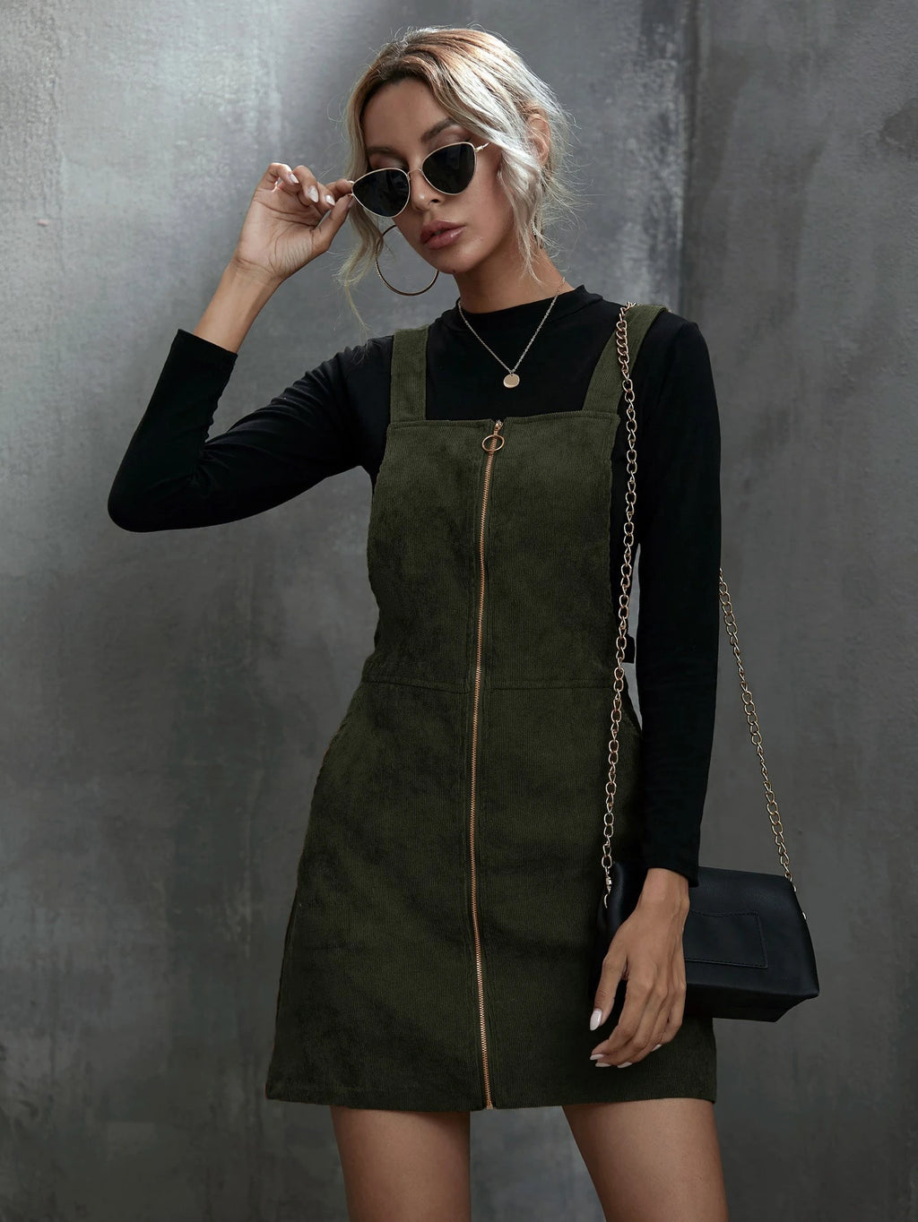 Unity Women Plain Front Zip Sleeveless Casual Mini Dress - image 5