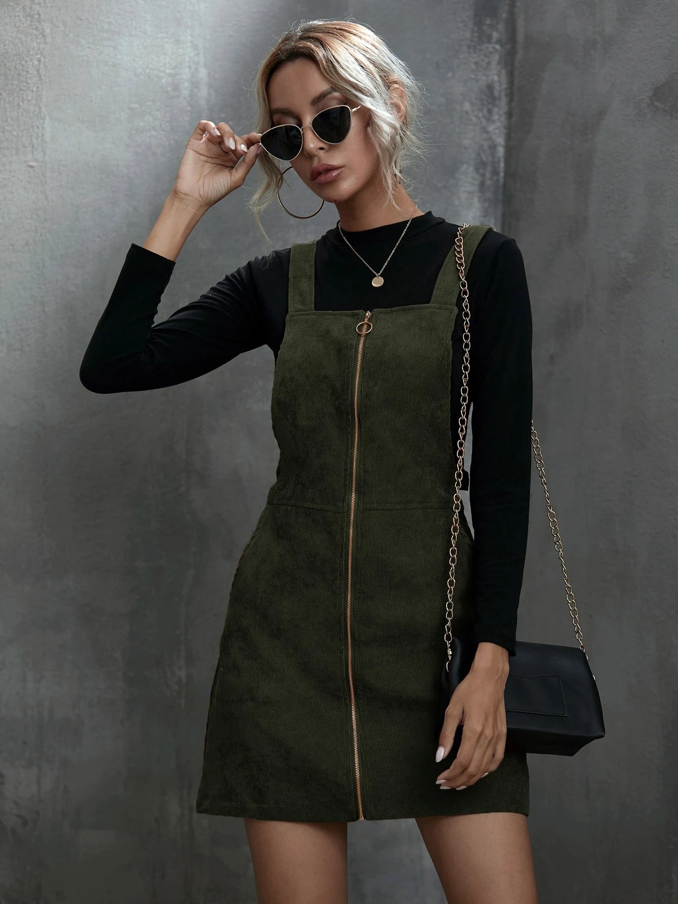 Unity Women Plain Front Zip Sleeveless Casual Mini Dress - image 5