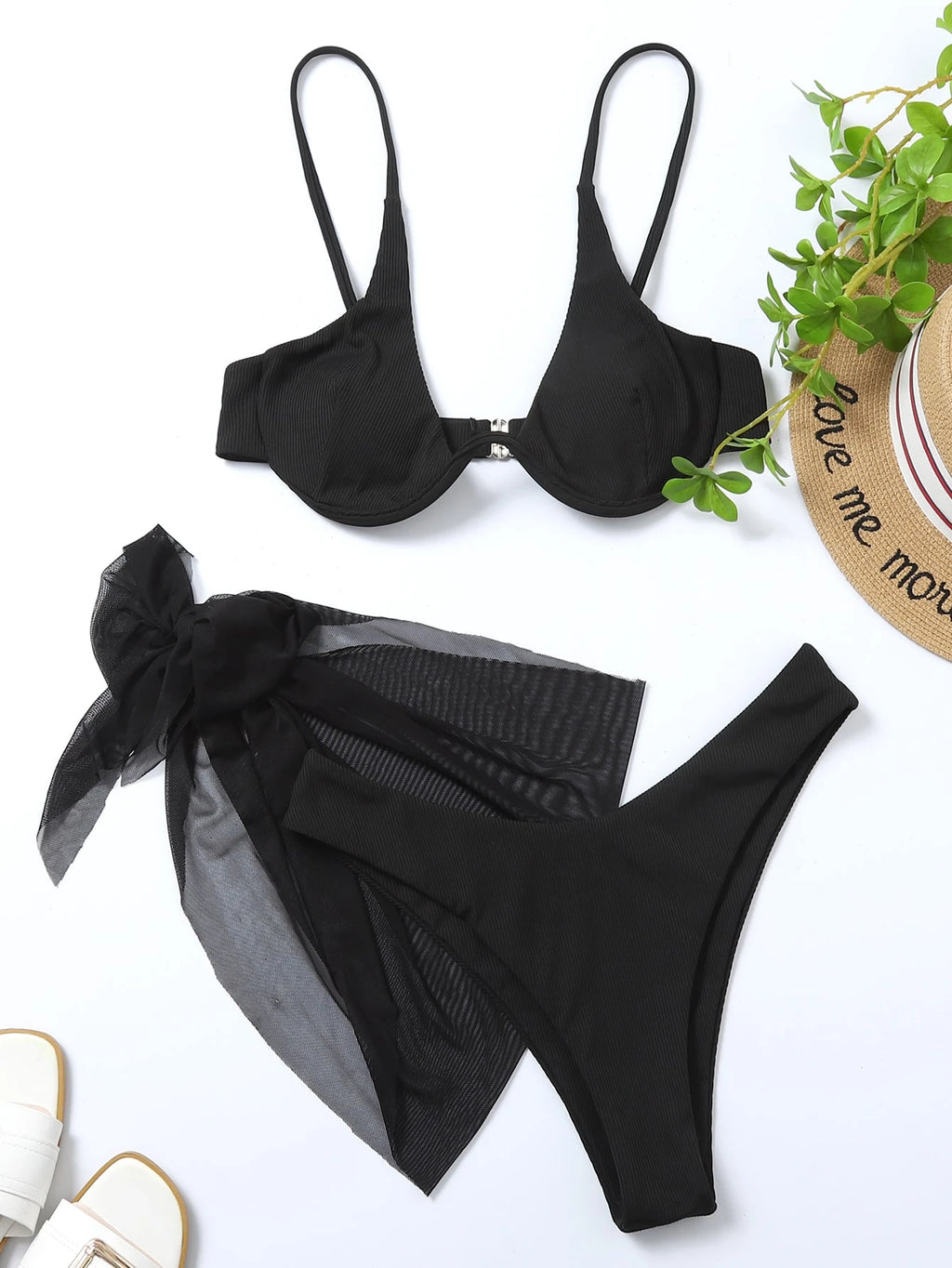 Swim SXY Summer 3pcs Bikini With Underwire, Minimalist & Fashion, Casual For Dai