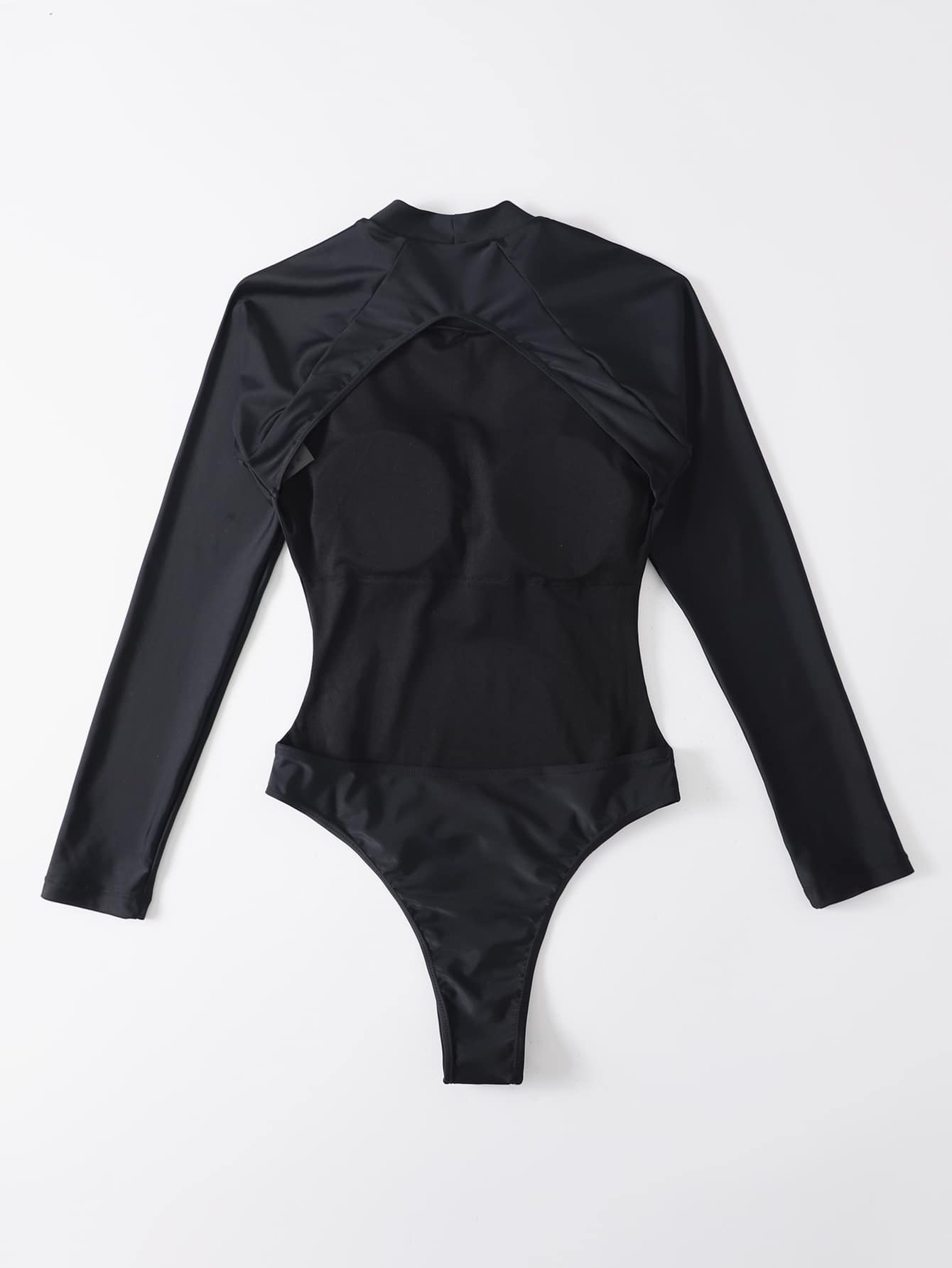 Swim SPRTY Summer Beach Plain High Neck One Piece Swimsuit - image 2