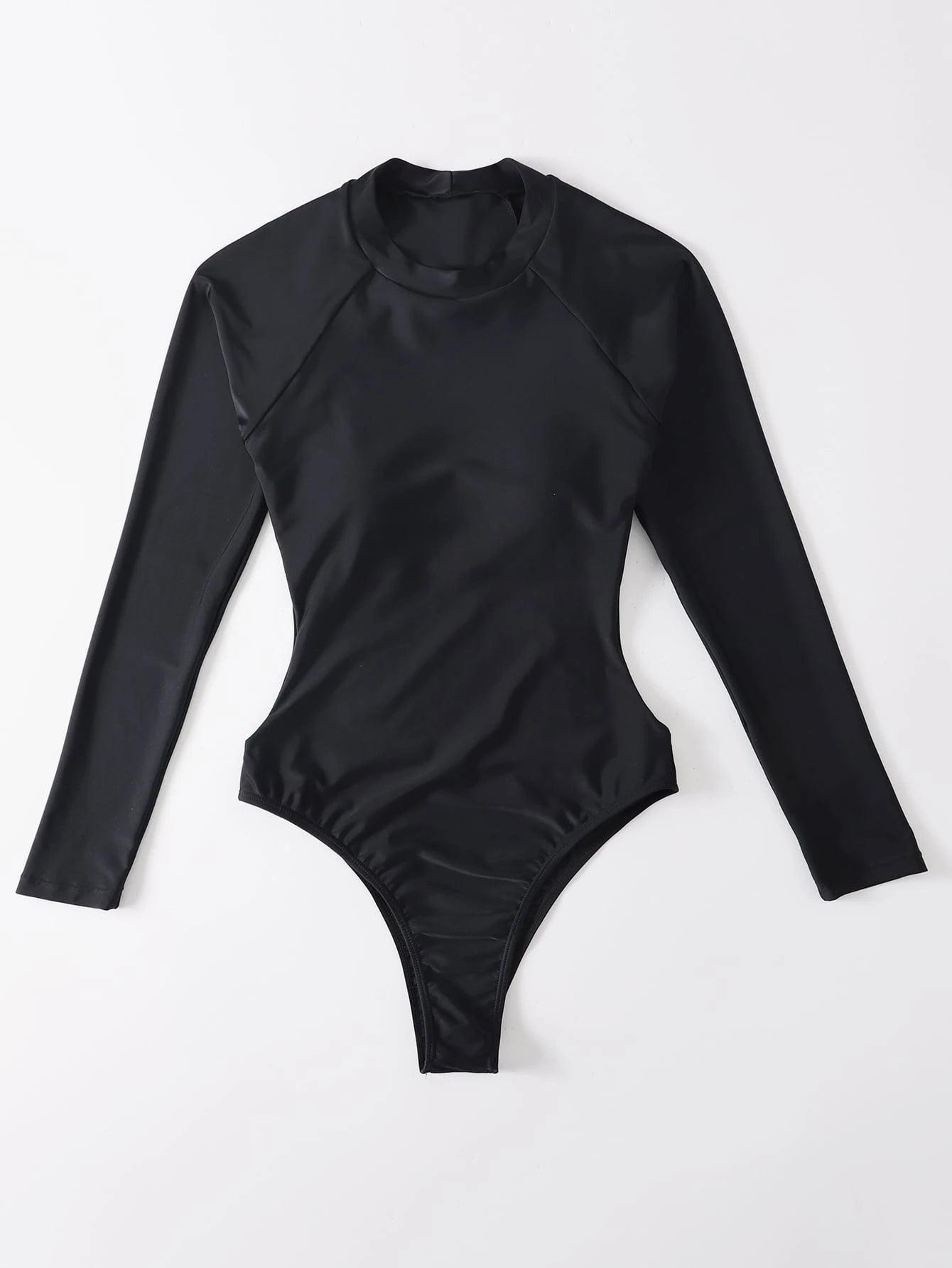 Swim SPRTY Summer Beach Plain High Neck One Piece Swimsuit - image 4