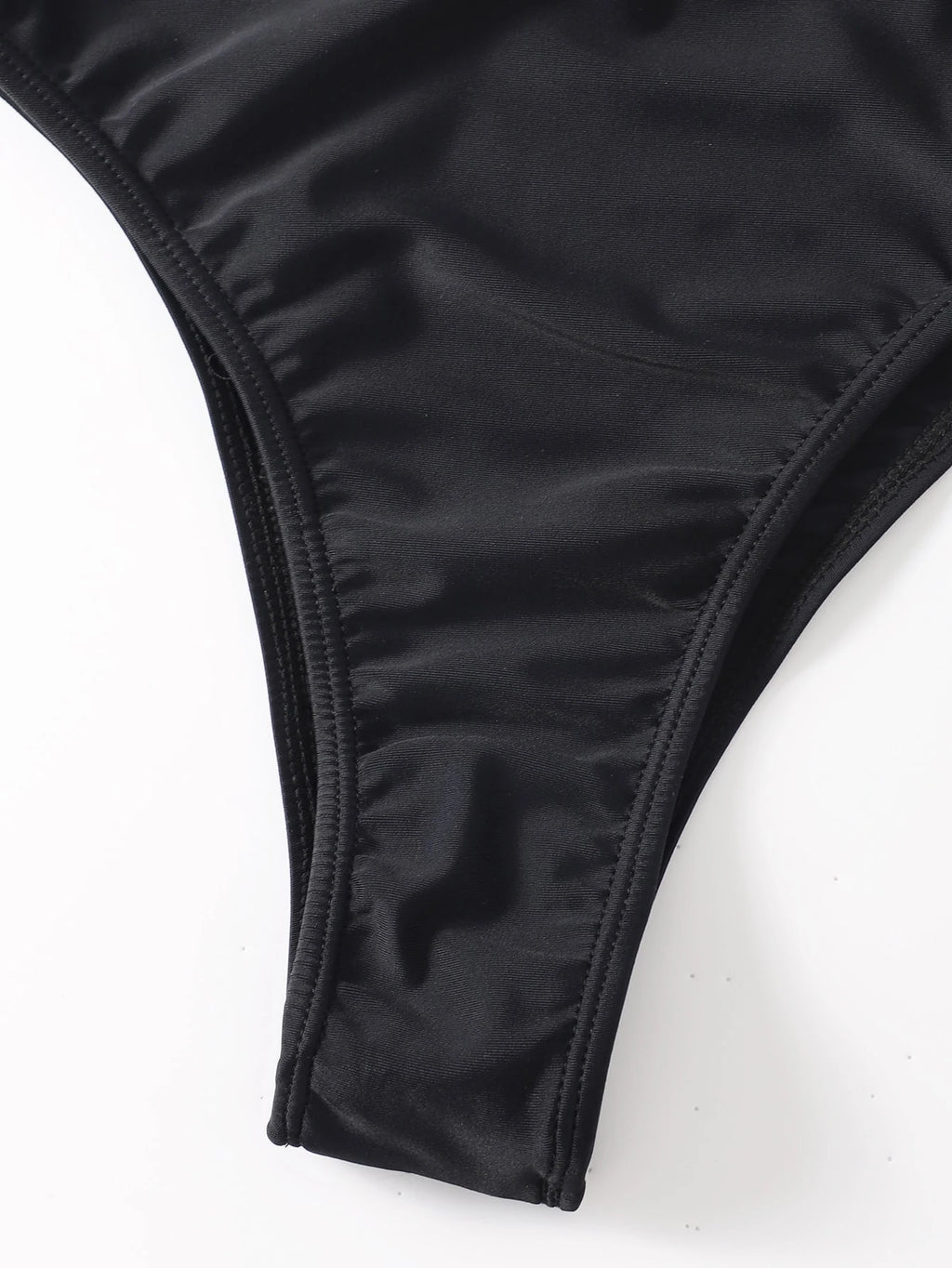 Swim SPRTY Summer Beach Plain High Neck One Piece Swimsuit - image 5