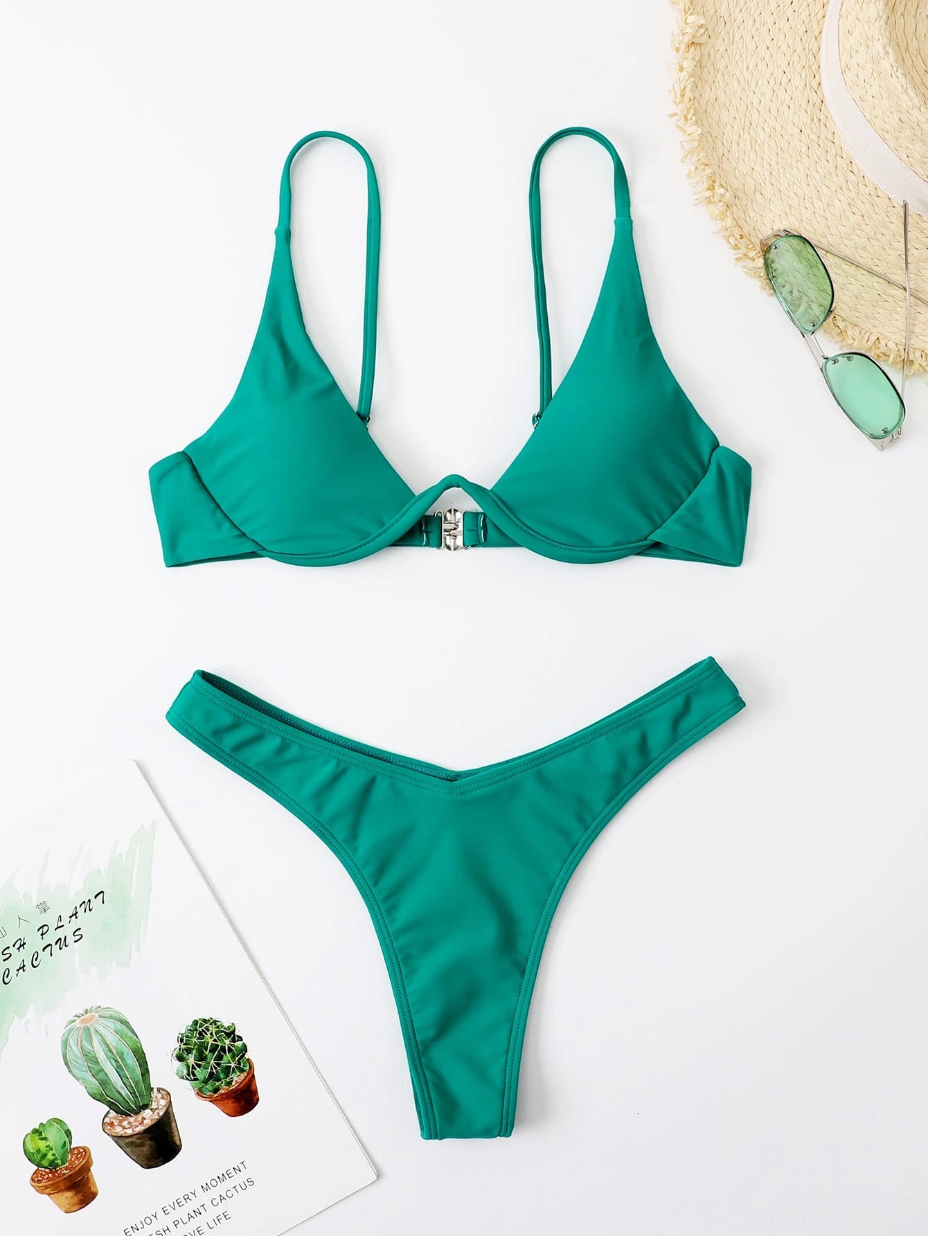 Swim Basics Summer Beach Mono Bikini Set Underwired Bra & High Cut