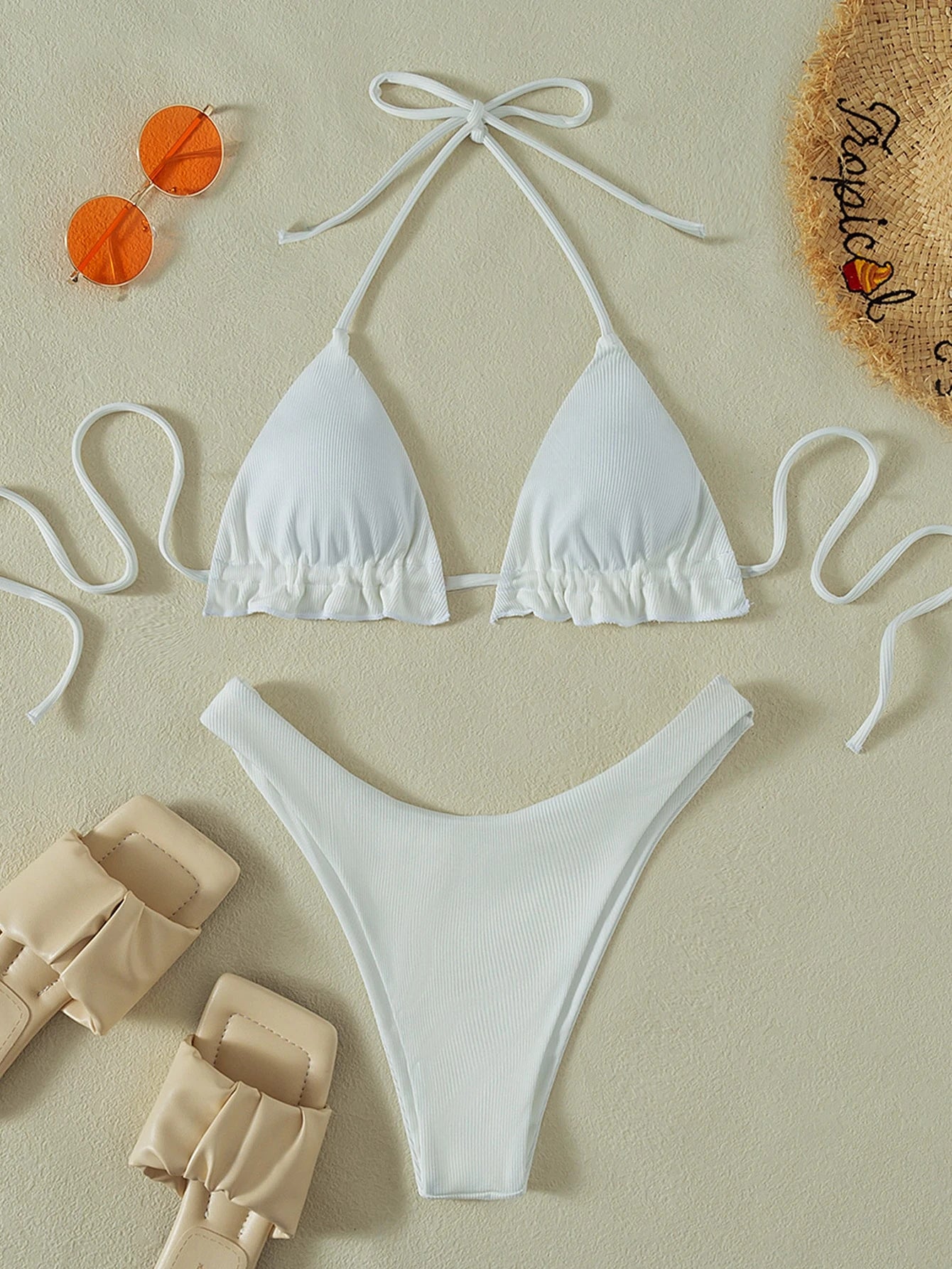 Swim SXY 2-Piece Solid Colored Sexy Swimwear For Holiday Beach Summer