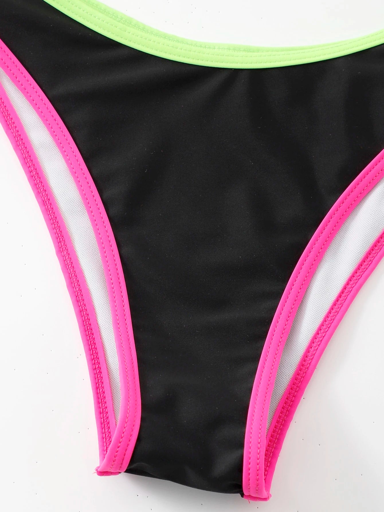 Swim SXY Summer Beach Contrast Binding Tie Back Halter Bikini - image 8