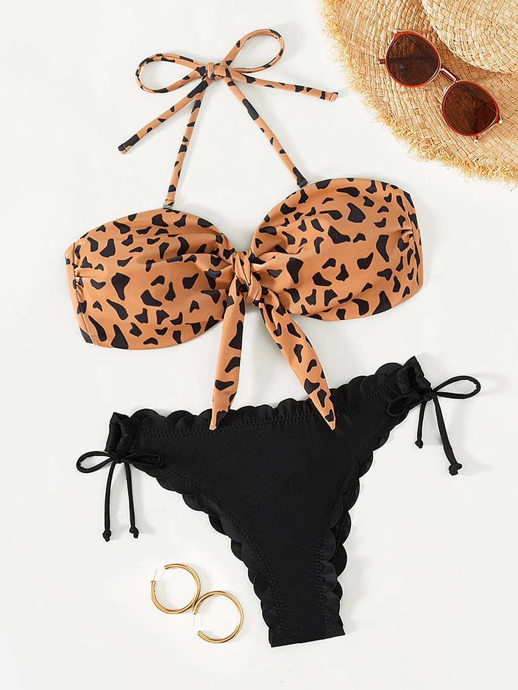 Swim Vcay Swimsuits For Woman Summer Beach Graphic Print Knot Front