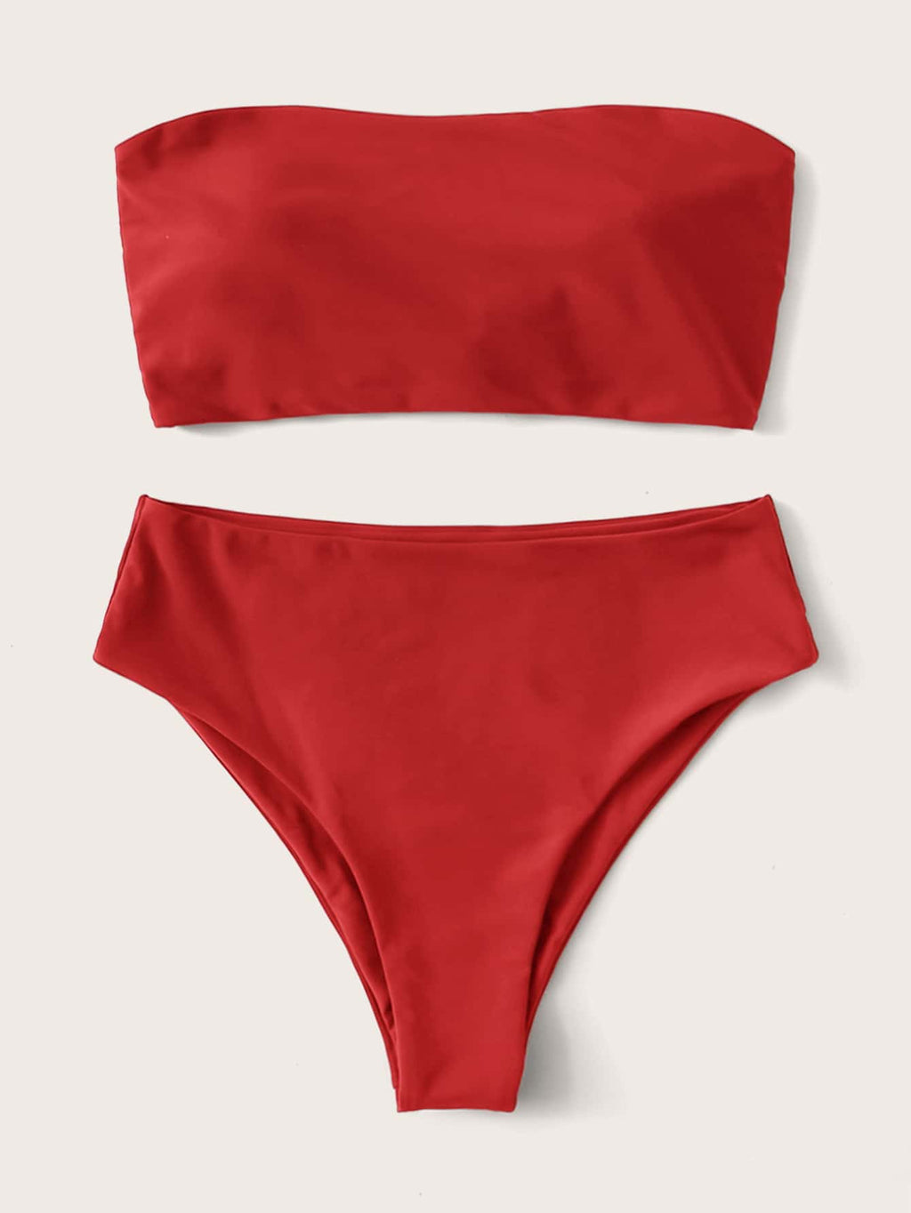 Summer Beach Vacation Solid Reversible Strapless Neon Bikini Set