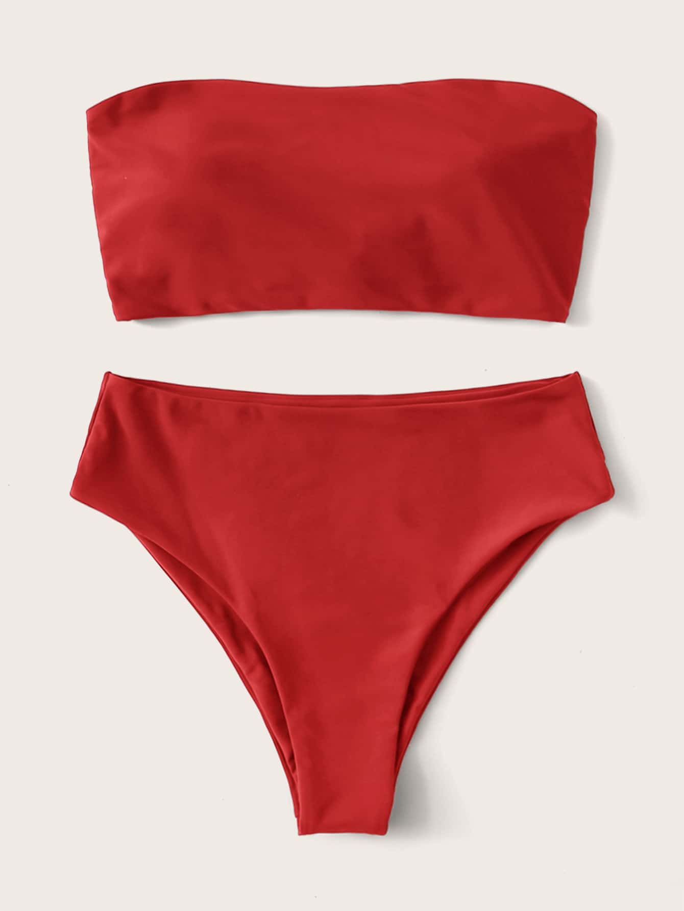 Summer Beach Vacation Solid Reversible Strapless Neon Bikini Set