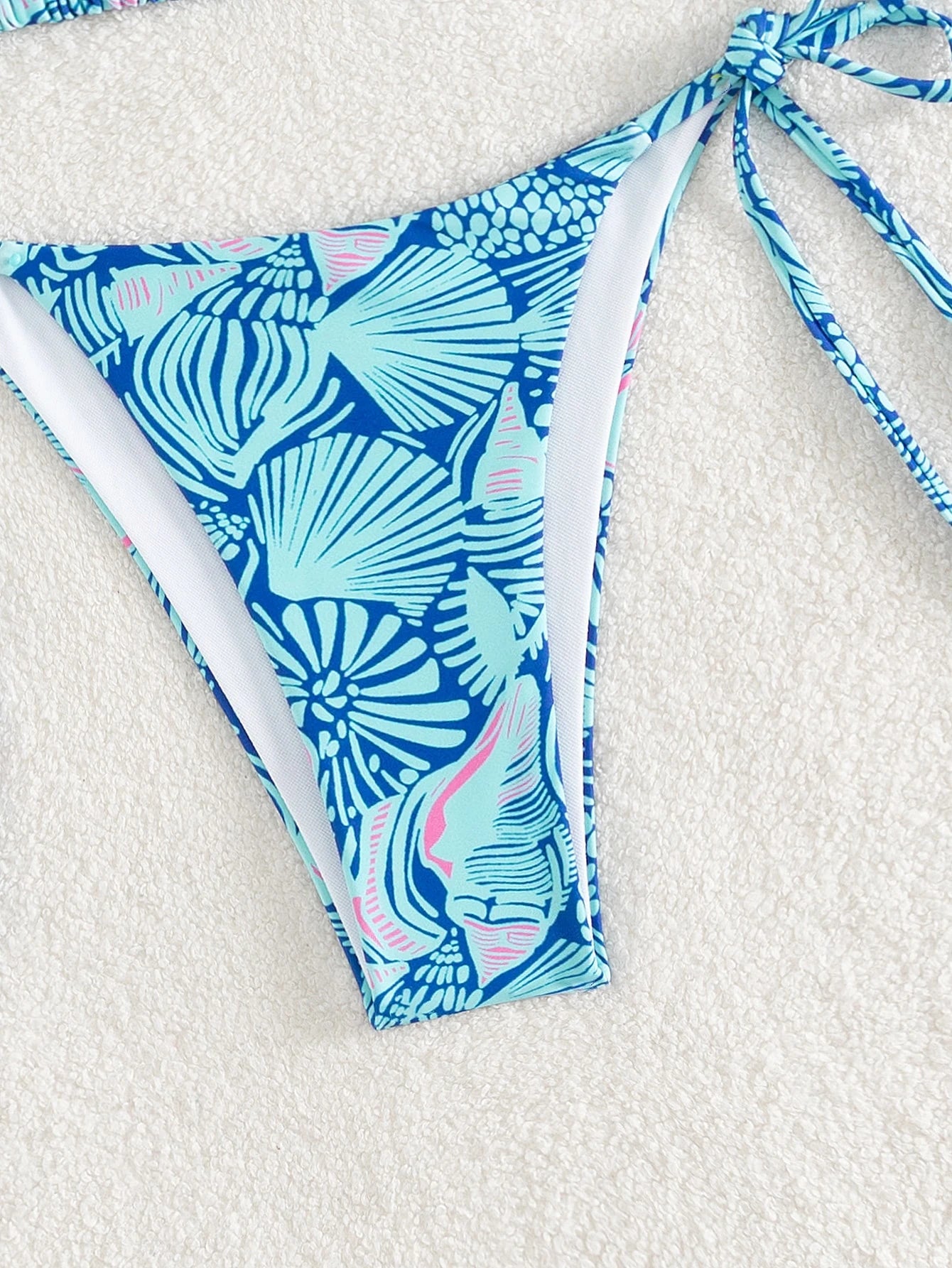 Swim Mod Summer Beach Women's Tropical Plant Printed Halter Neck