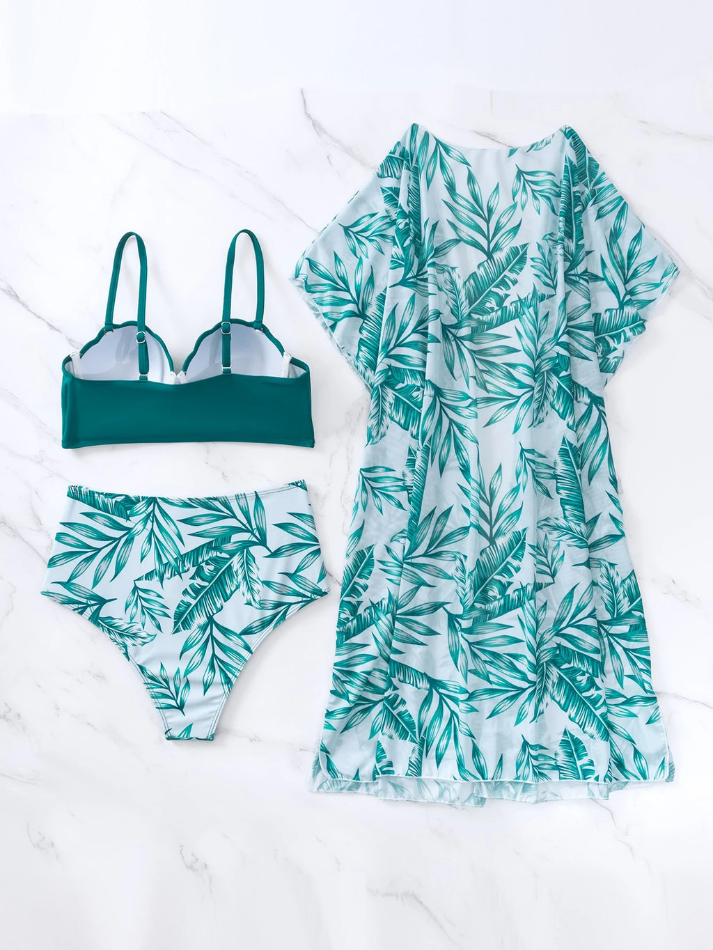 Swim Lushoire Plant Printed Tankini Swimwear For Summer Beach Vacation