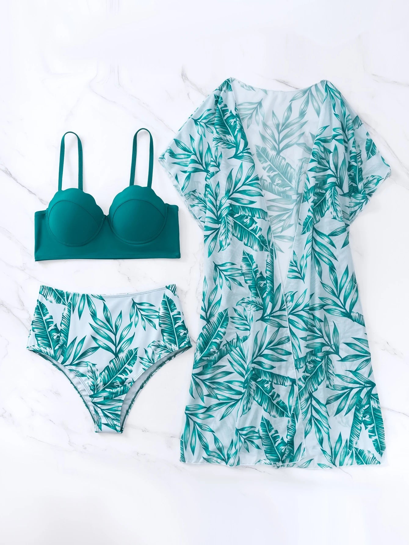 Swim Lushoire Plant Printed Tankini Swimwear For Summer Beach Vacation