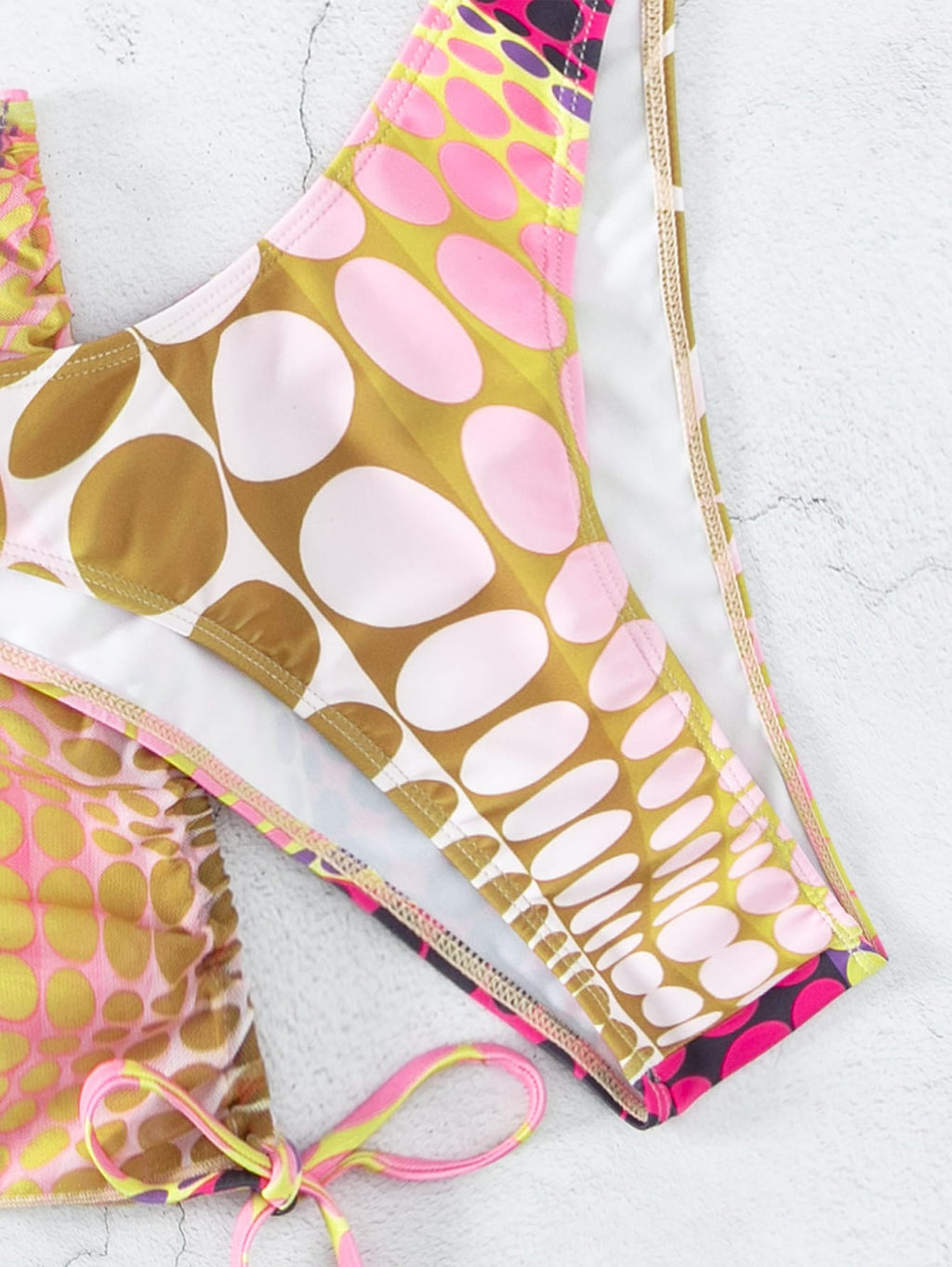 Swim SXY Summer Beach Digital Polka Dot Bikini Set Halter Triangle