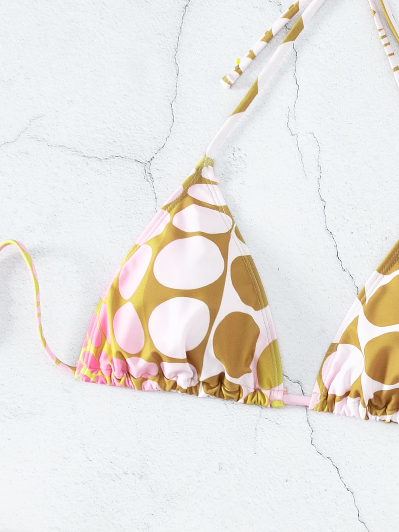 Swim SXY Summer Beach Digital Polka Dot Bikini Set Halter Triangle