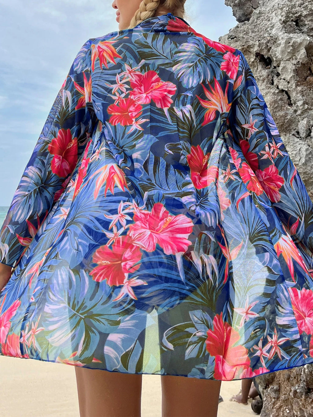 Swim Lushoire Summer Beach Women's Tropical Plant Print Halter Neck