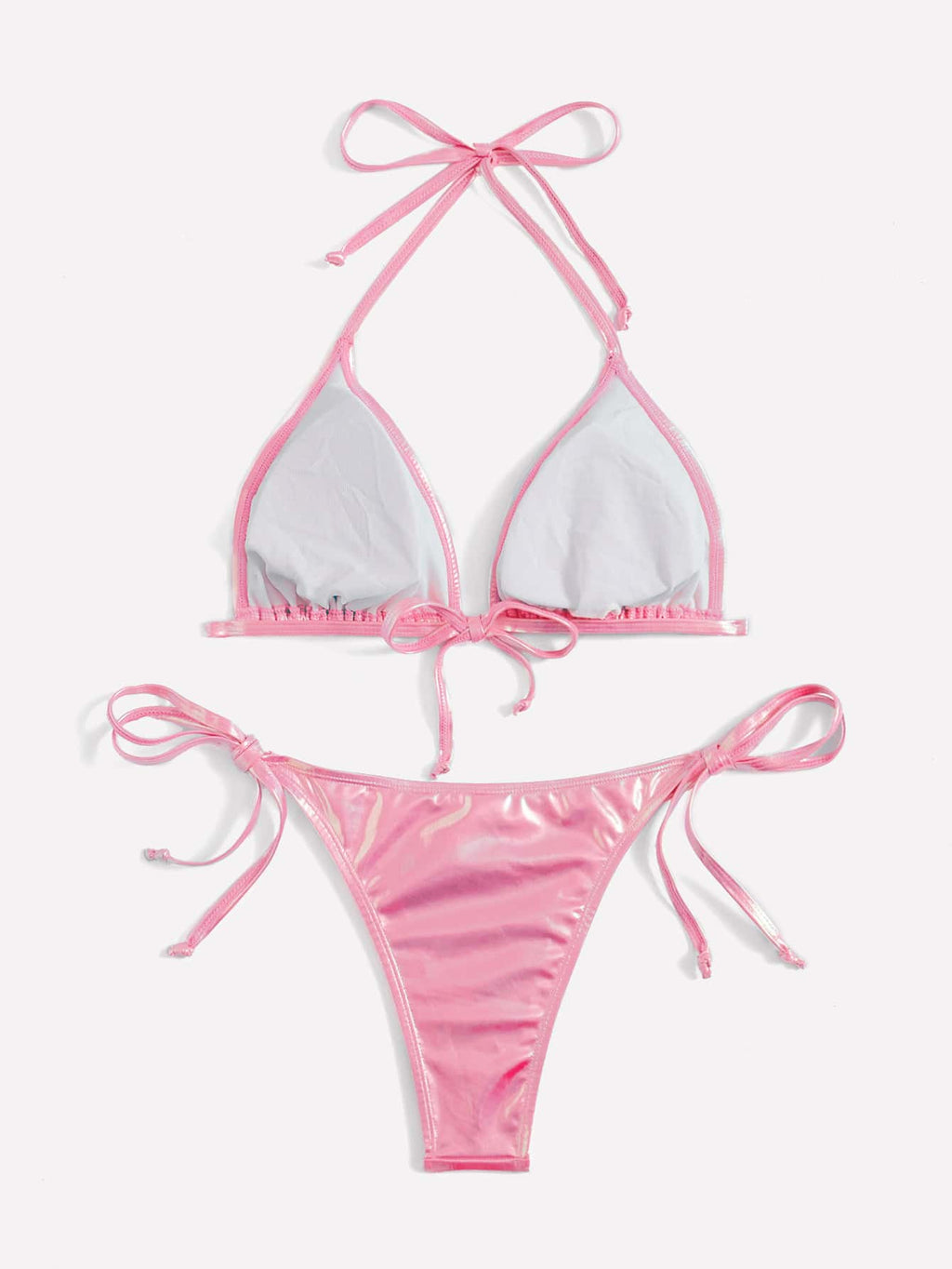 Swim Women's Beach Swimwear Set With Metallic Decor For Summer Beach Vacation