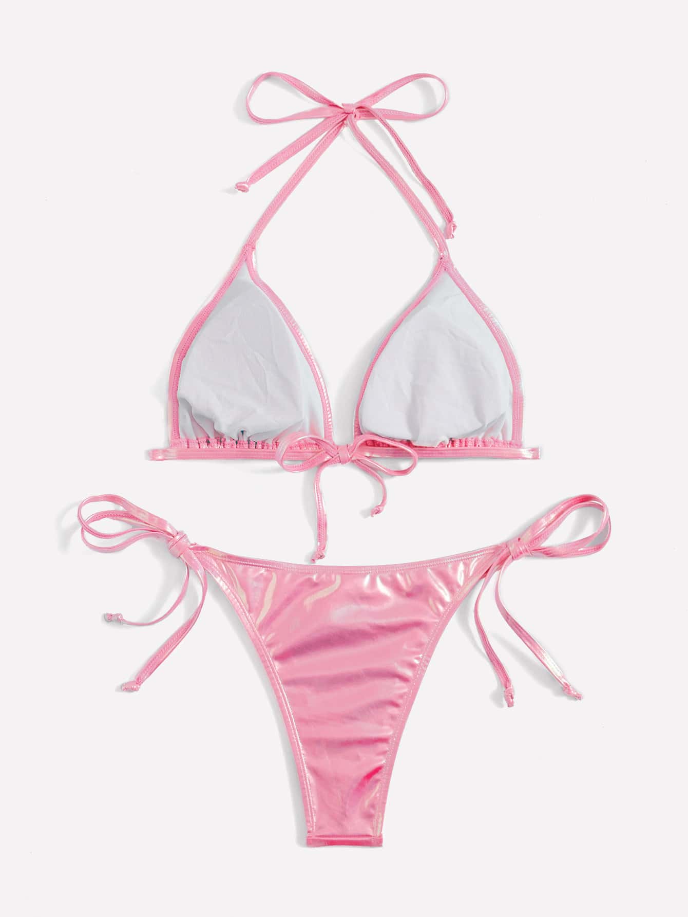 Swim Women's Beach Swimwear Set With Metallic Decor For Summer Beach Vacation
