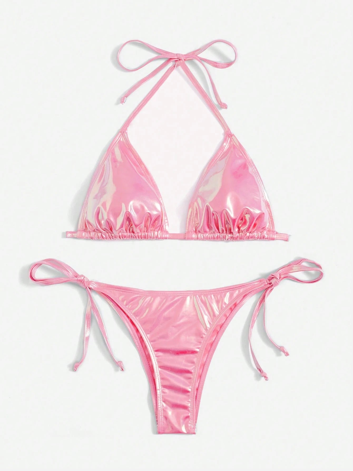 Swim Women's Beach Swimwear Set With Metallic Decor For Summer Beach Vacation