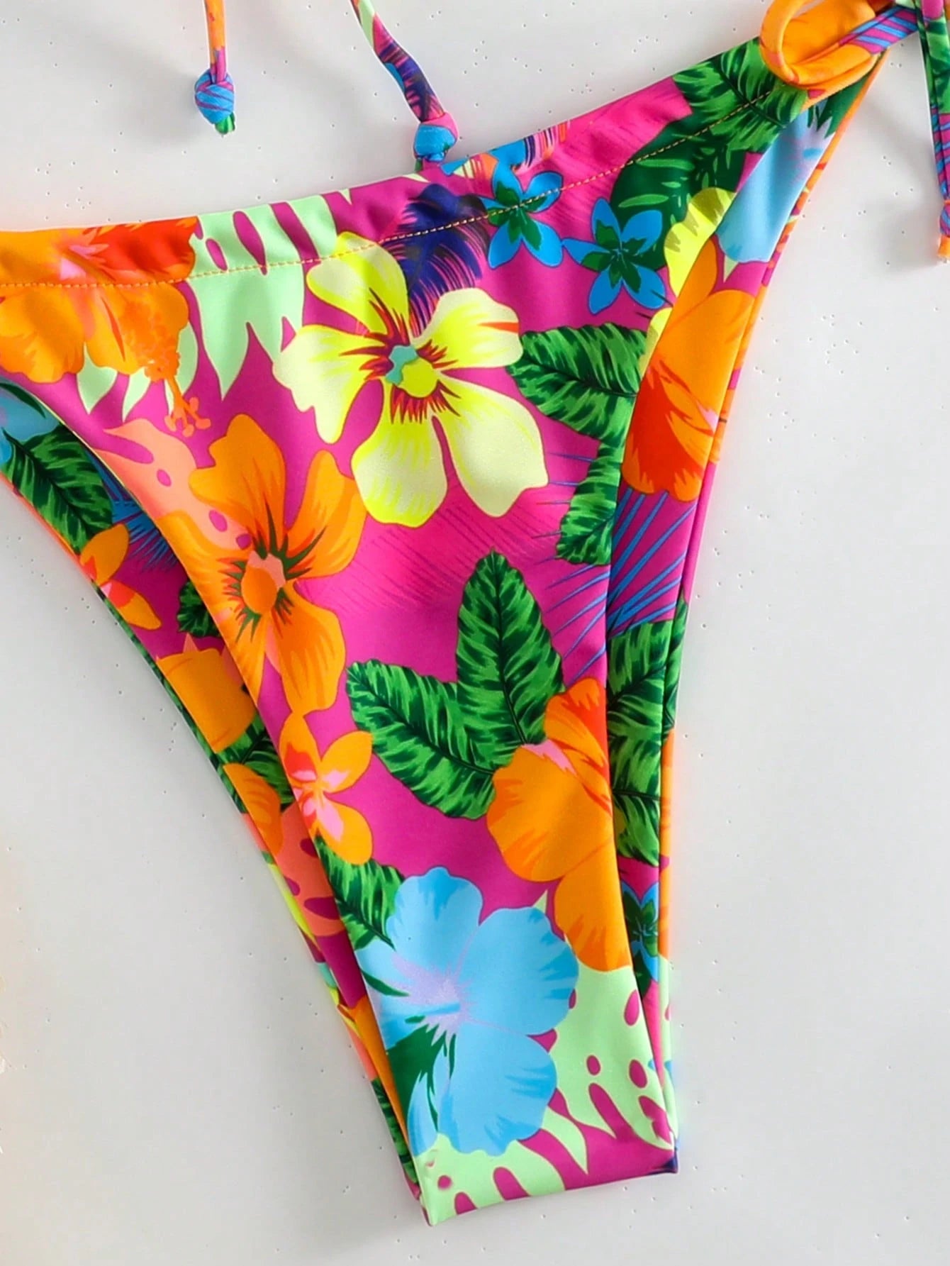 Swim Summer Beach Tropical Print Underwire Tie Side Bikini Set