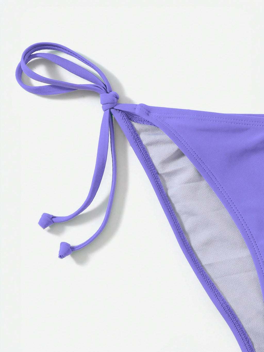Swim Basics Summer Beach Solid Triangle Tie Side Bikini Set