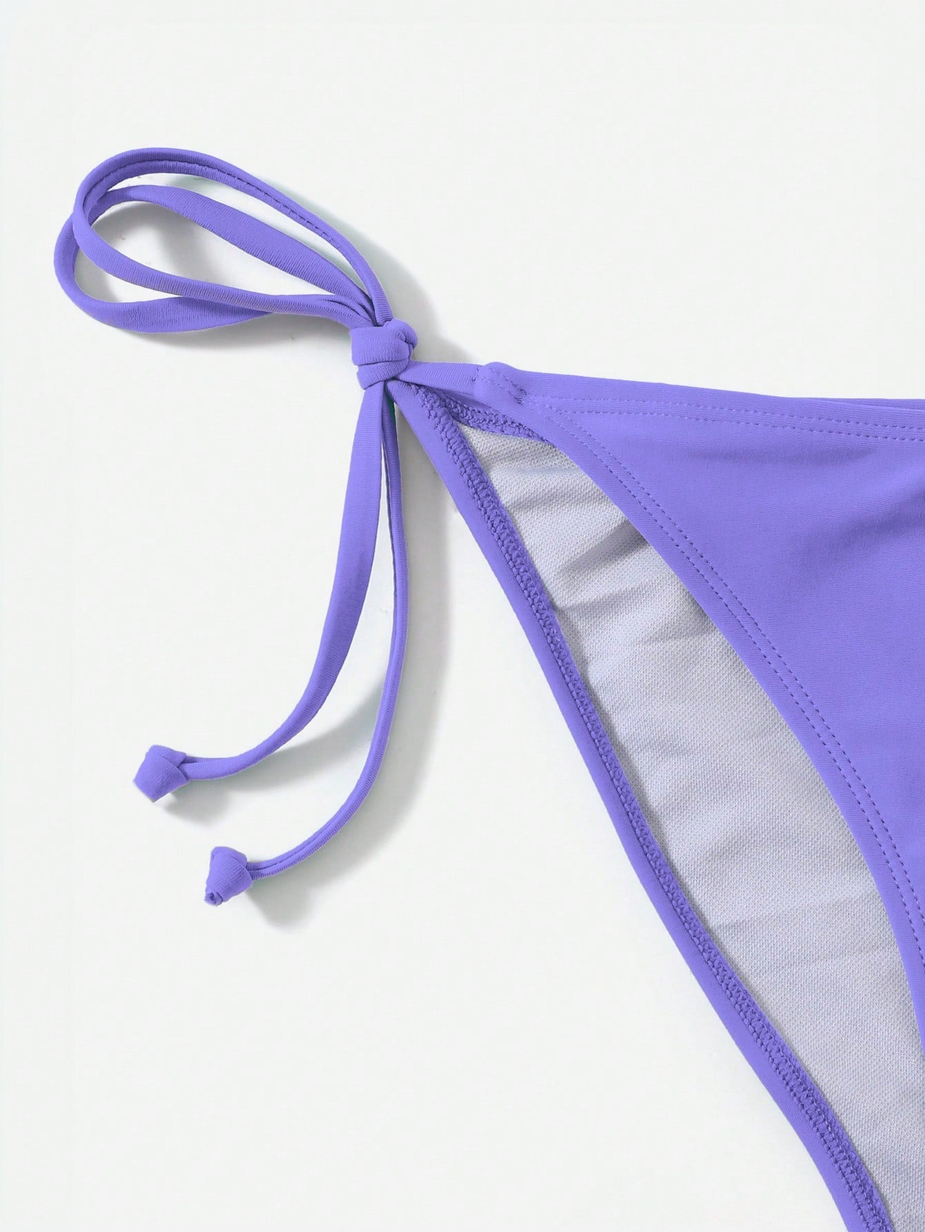 Swim Basics Summer Beach Solid Triangle Tie Side Bikini Set