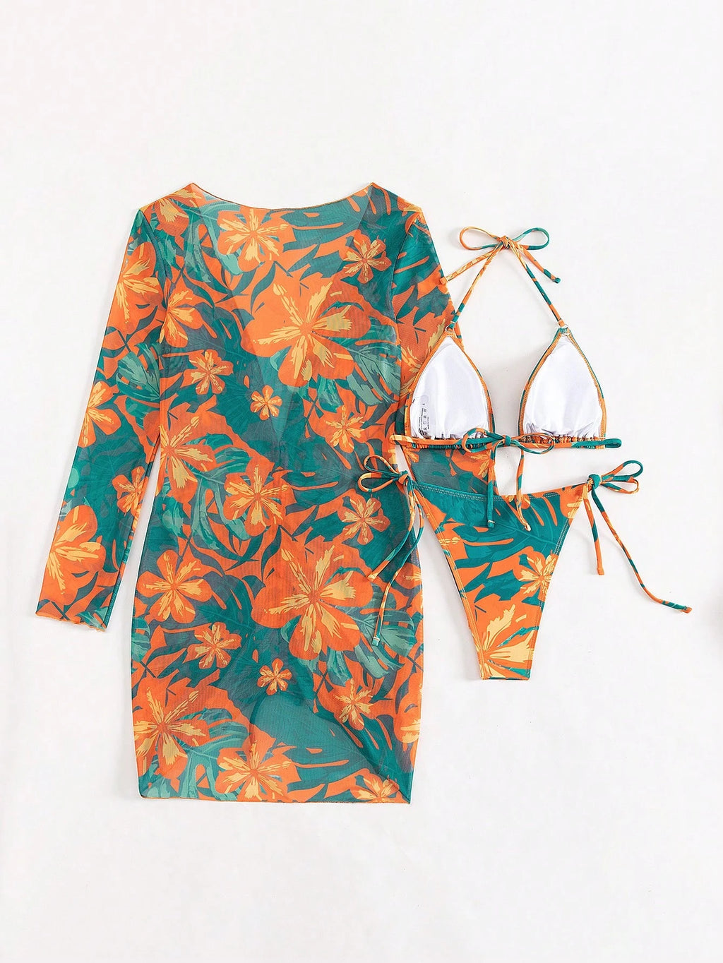 Swim Vcay 3pcs Random Printed Bikini Set For Summer Beach Vacation - image 15