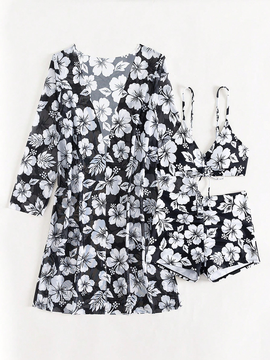 Swim Lushoire Summer Outfits For Women Summer Beach Floral Print Bikini Set With