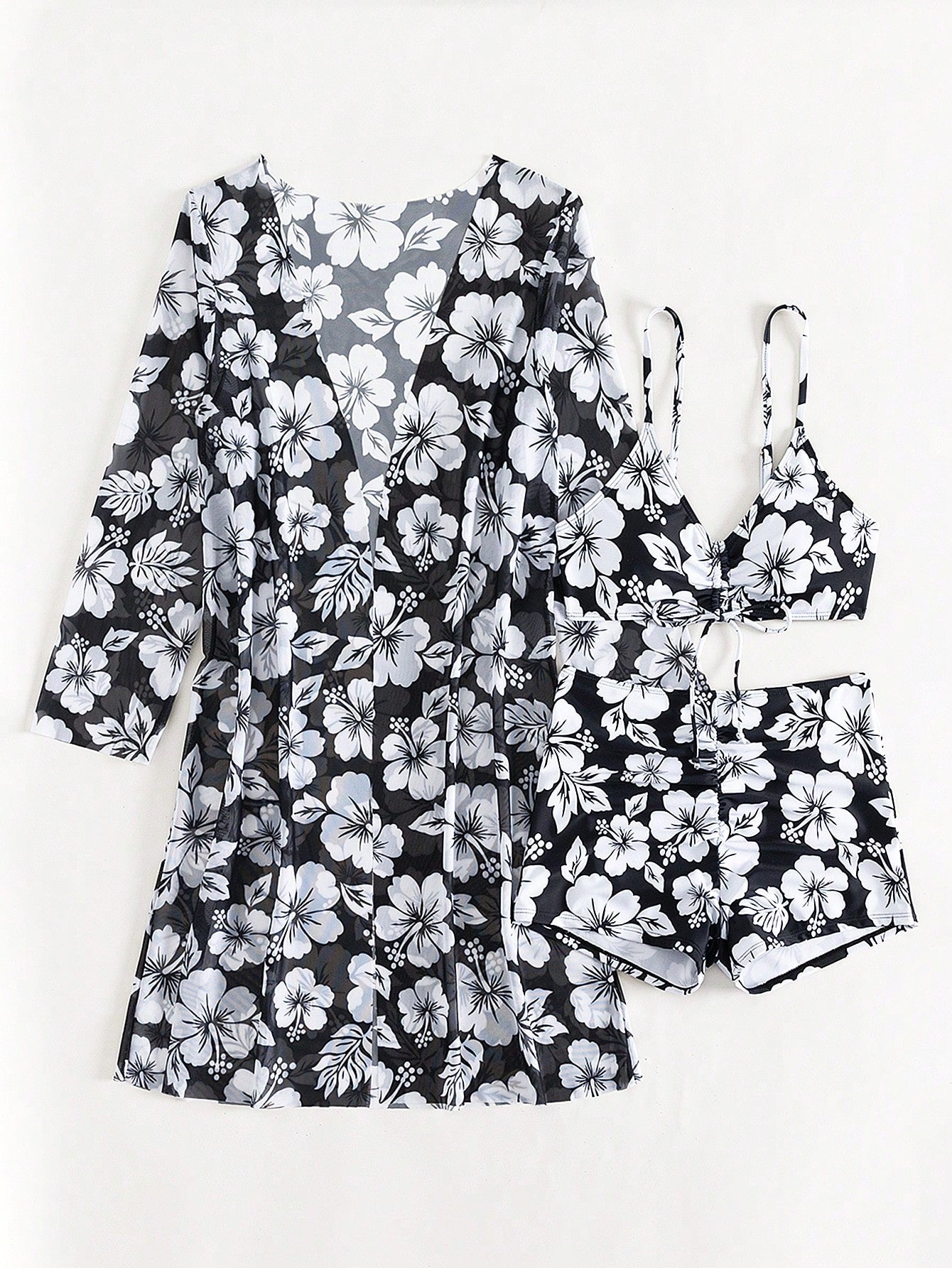 Swim Lushoire Summer Outfits For Women Summer Beach Floral Print Bikini Set With