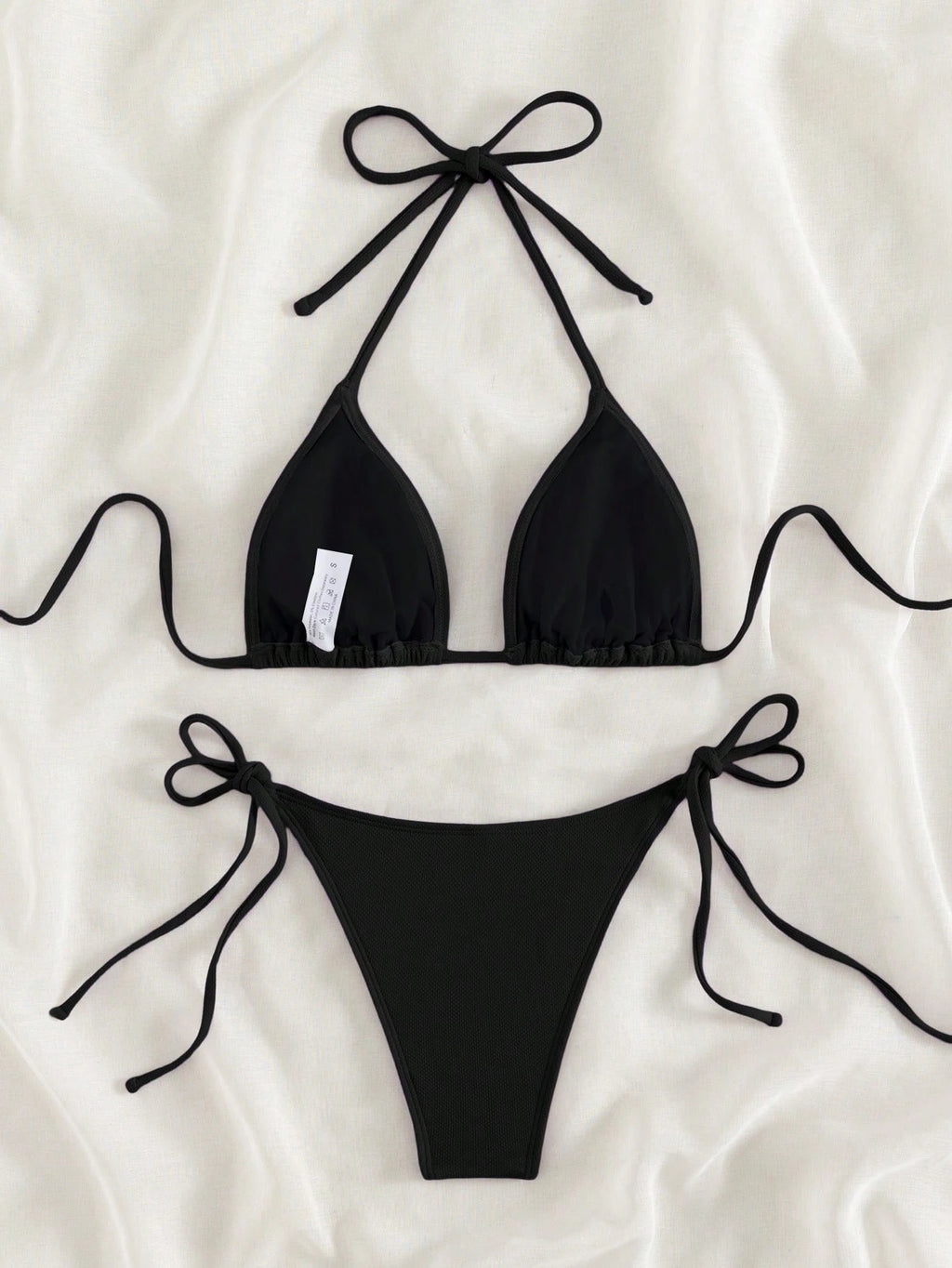 Swim Basics 2026 Spring/Summer Black Special Fabric Women's Bikini