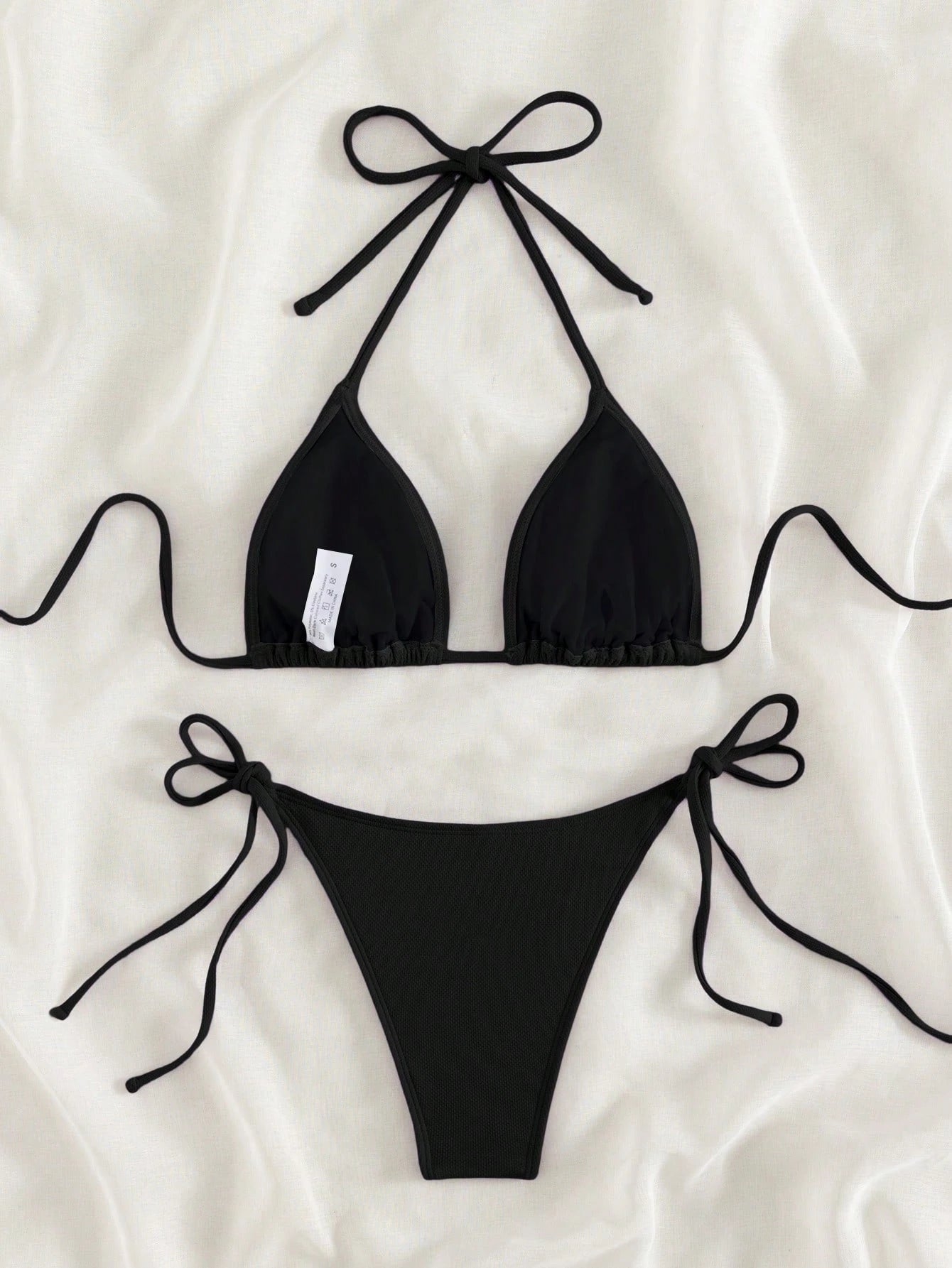 Swim Basics 2026 Spring/Summer Black Special Fabric Women's Bikini