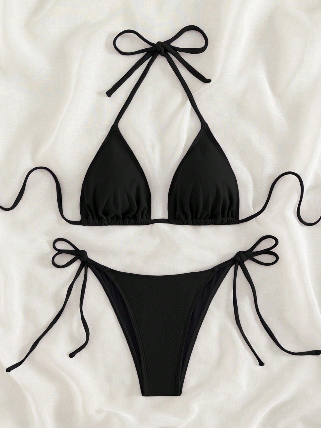 Swim Basics 2026 Spring/Summer Black Special Fabric Women's Bikini