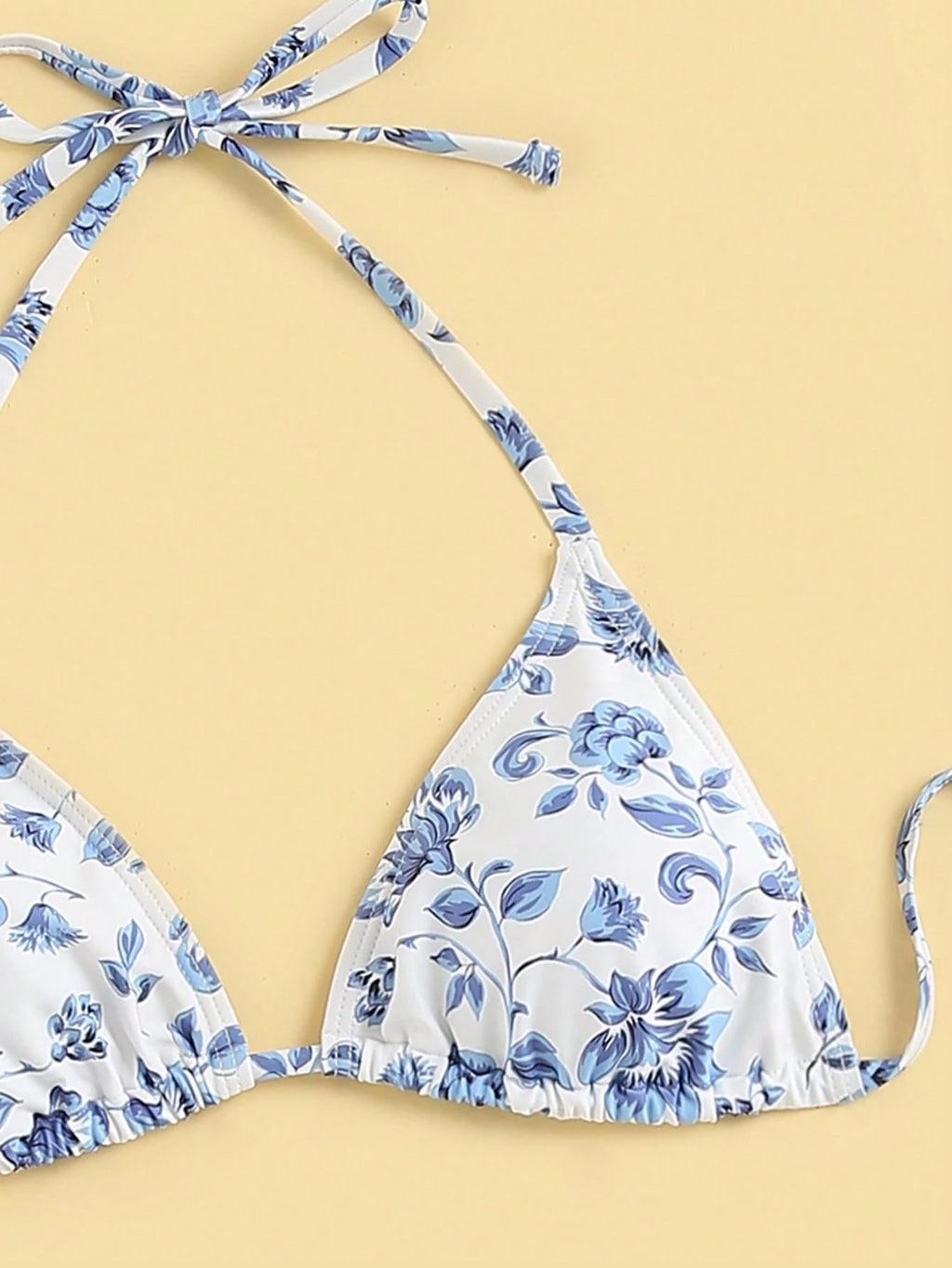 Swim Mod Women's Summer Beach Floral Print Halter Tie Sexy Bikini And