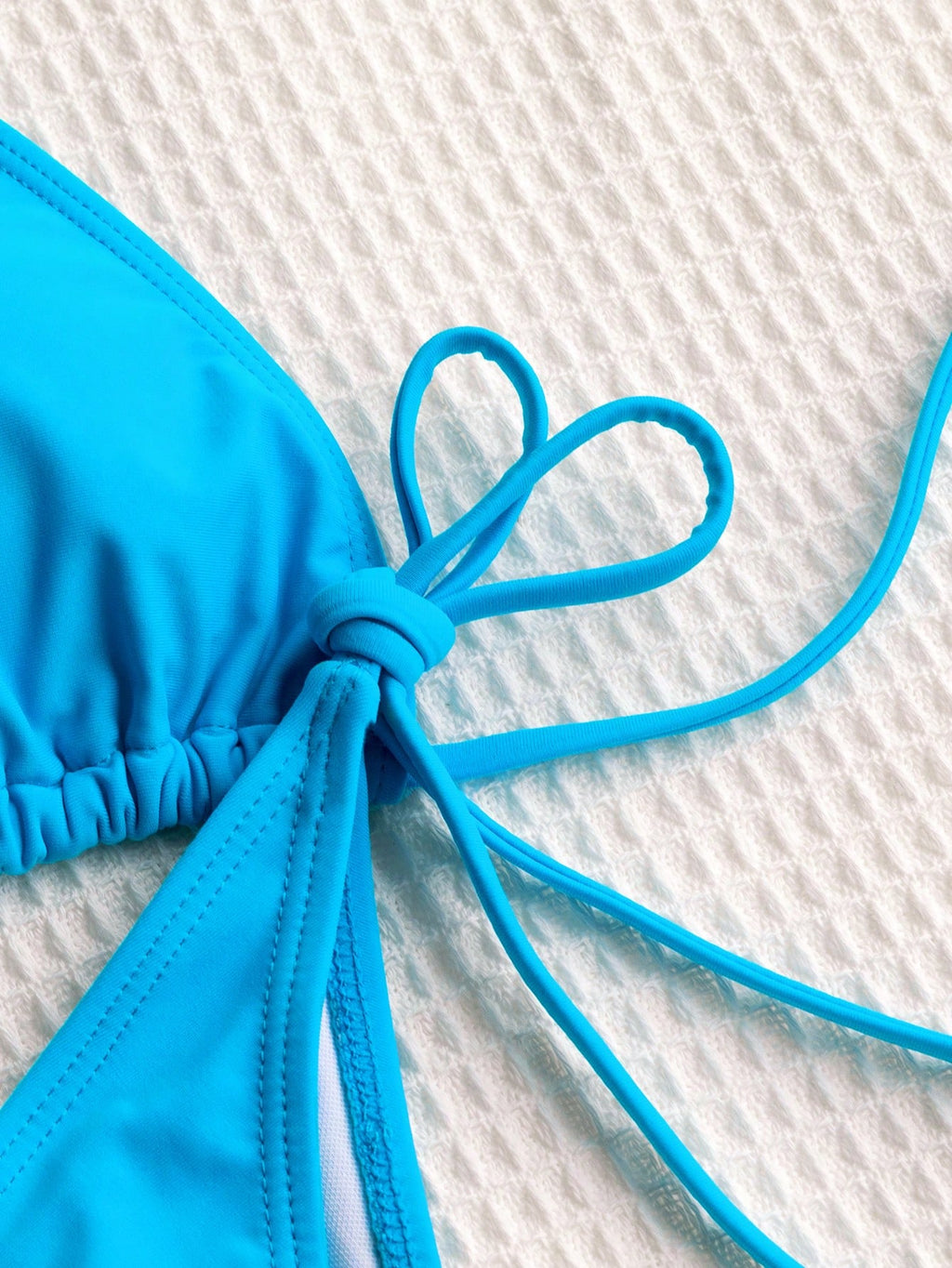 Swim Mod Women's Solid Color Halter Neck Bikini Set, Summer Vacation