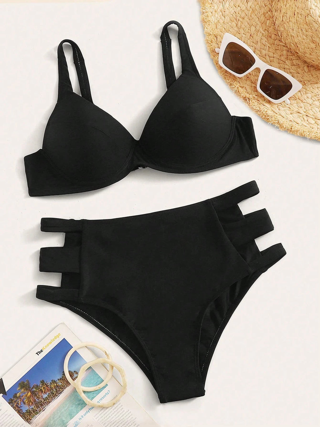 Swim Lushoire Summer Beach Cut Out Bikini Set