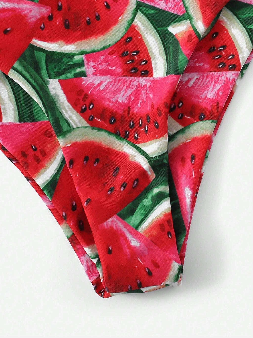 Swim Mod Summer Beach Watermelon Print Bandeau Bikini Set - image 5