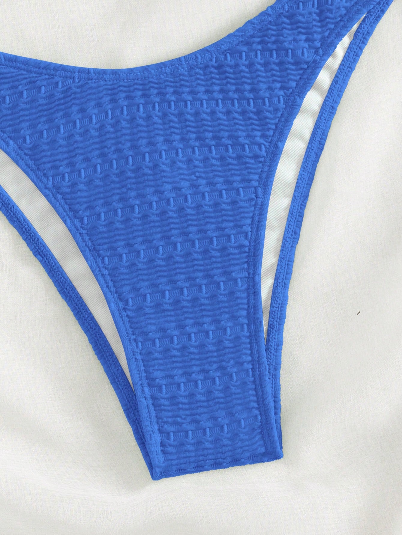 Swim Mod Solid Color Ring Decor Bandeau Bikini Swimsuit