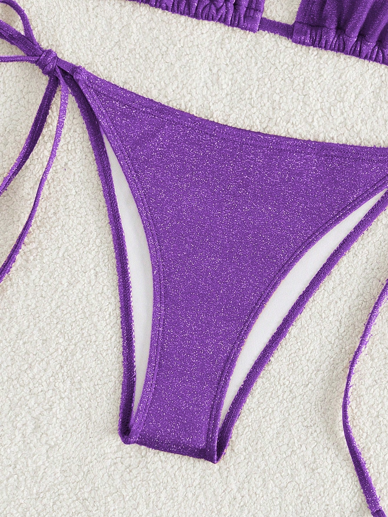 Swim Mod Women's Solid Color Halter Strap Sexy Bikini Set For
