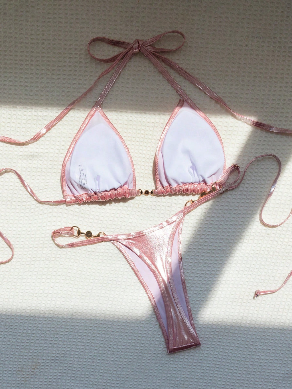 Swim Mod Summer Beach Ombre Halter Triangle Bikini Set Triangle