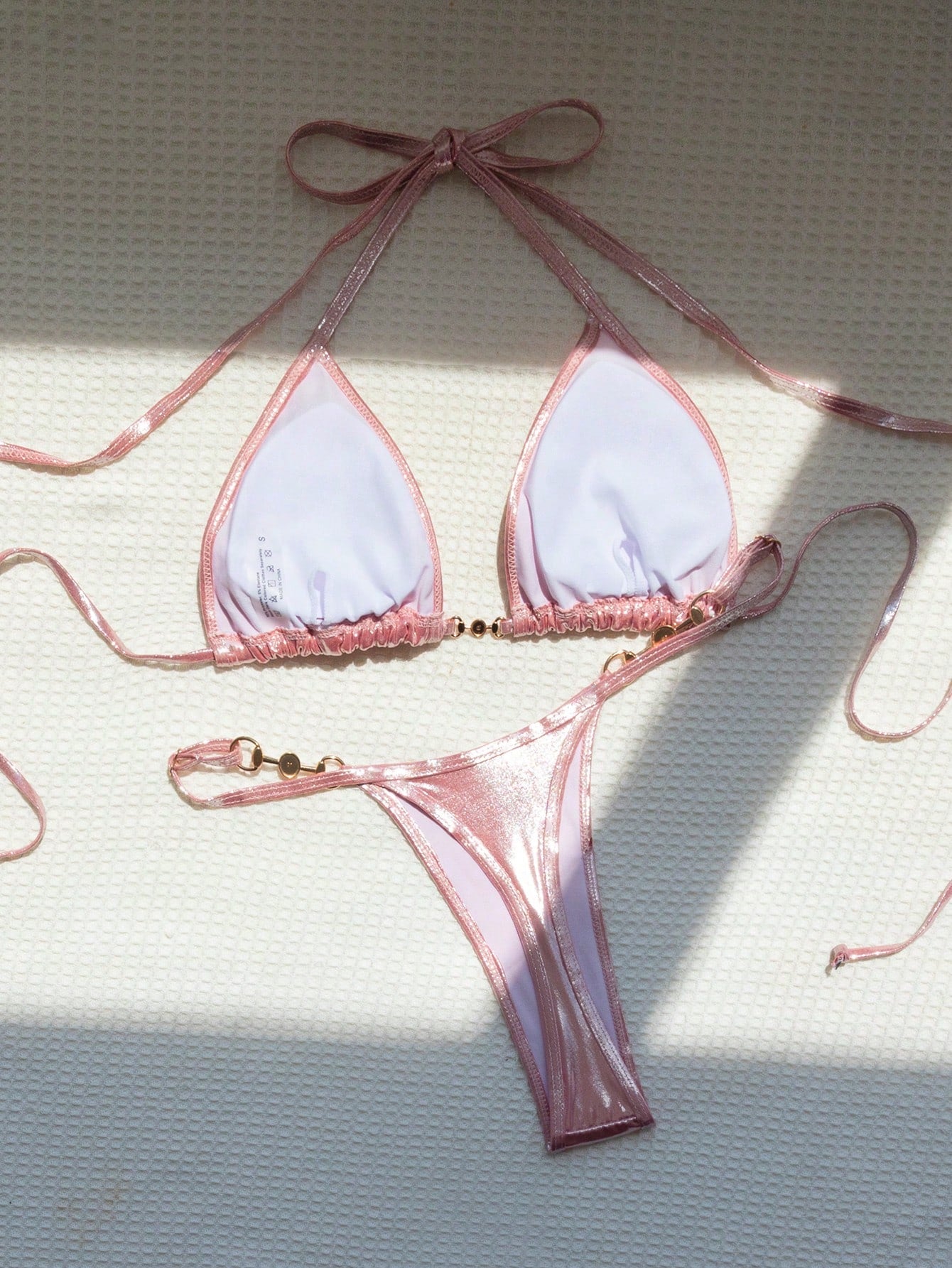 Swim Mod Summer Beach Ombre Halter Triangle Bikini Set Triangle