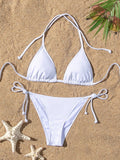Summer Beach Halter Triangle Tie Side Bikini Set
