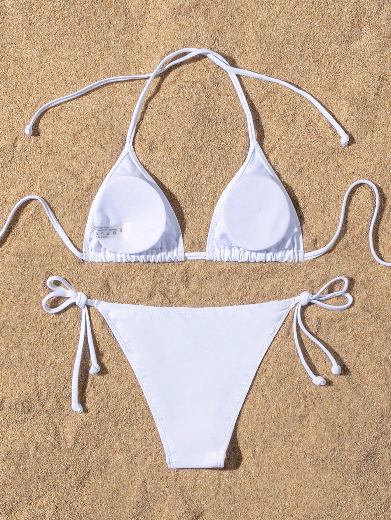 Summer Beach Halter Triangle Tie Side Bikini Set