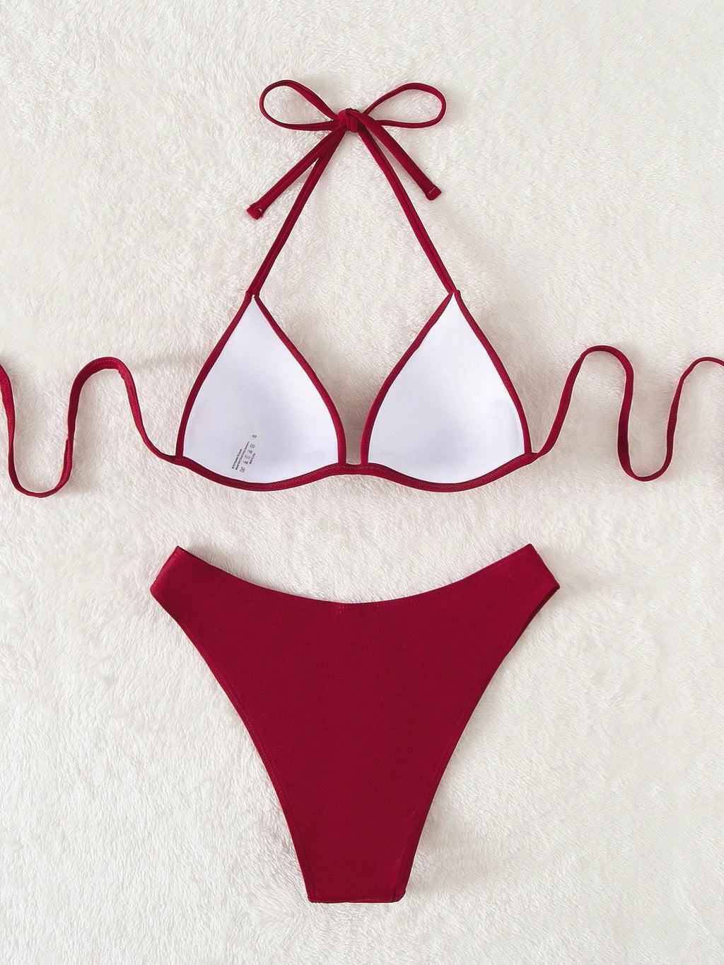 Swim Basics Summer Beach Solid Bikini Set Push Up Bra & Bikini Bottom