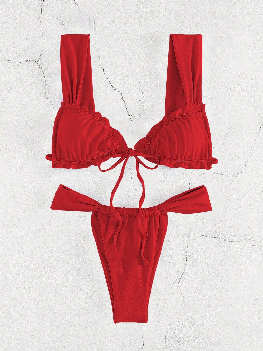 New Fashion Sexy Solid Color Bikini For Women Featuring Separated System, Rope Tied Design And Flounced - image 17