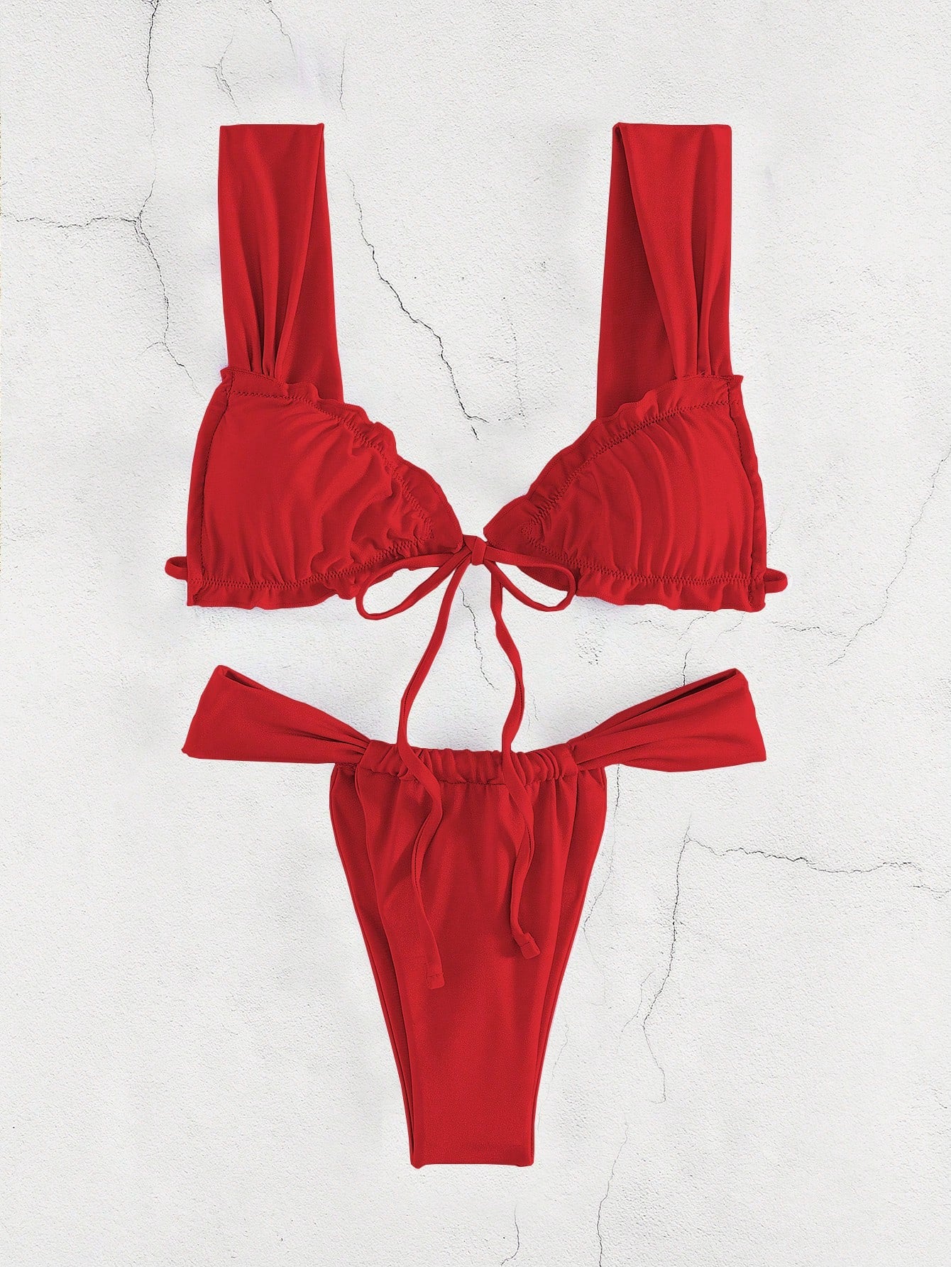 New Fashion Sexy Solid Color Bikini For Women Featuring Separated System, Rope Tied Design And Flounced - image 17
