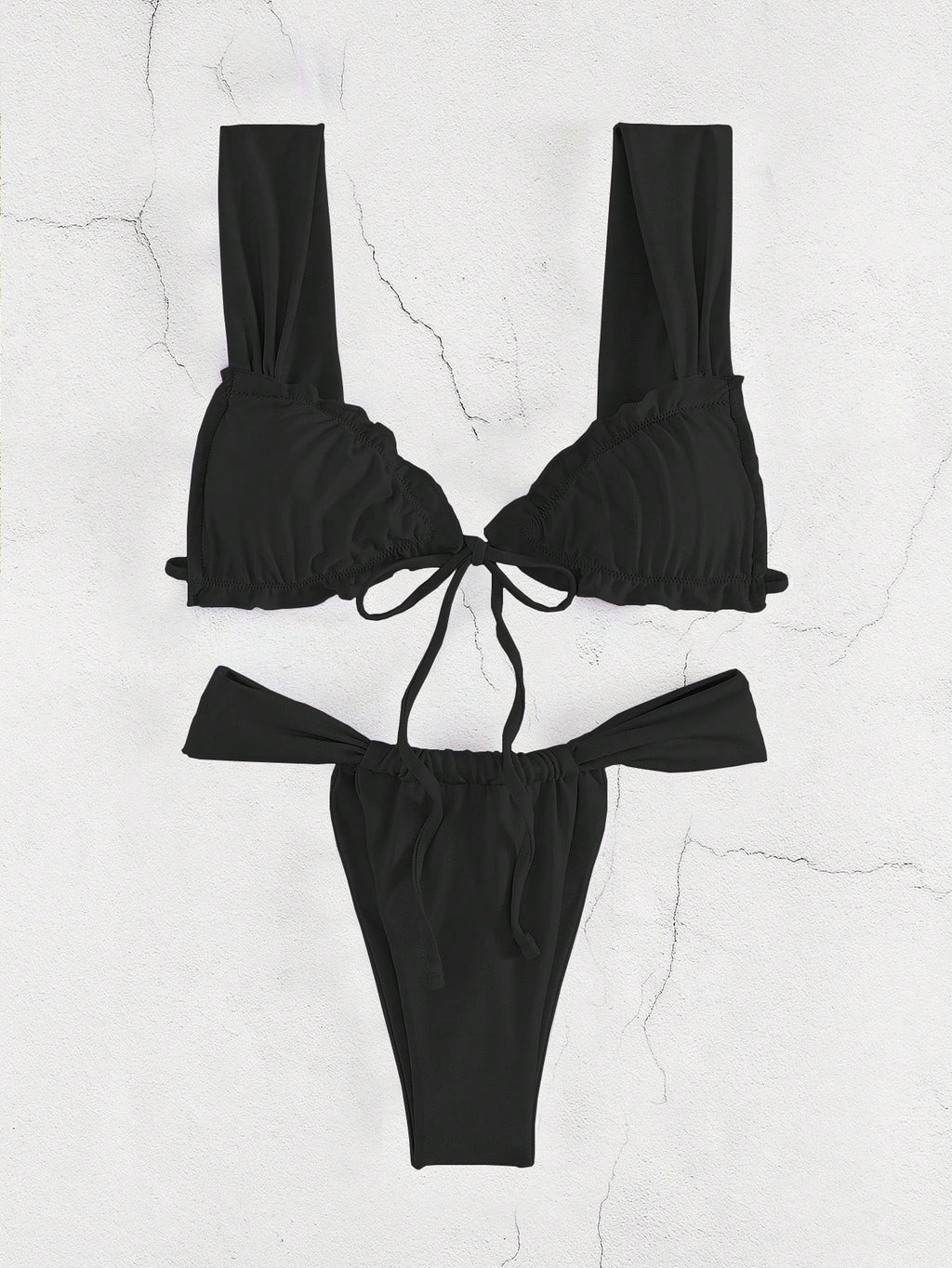 New Fashion Sexy Solid Color Bikini For Women Featuring Separated System, Rope Tied Design And Flounced - image 11