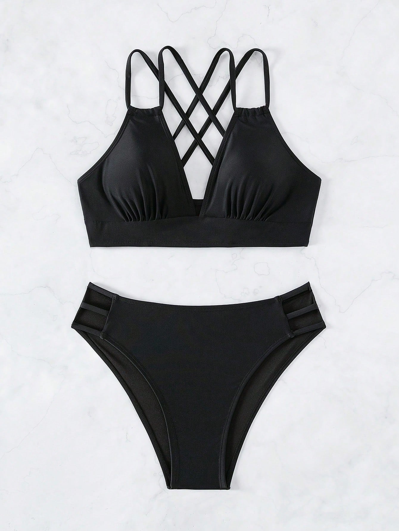 Swim Summer Beach Criss Cross Bikini Set