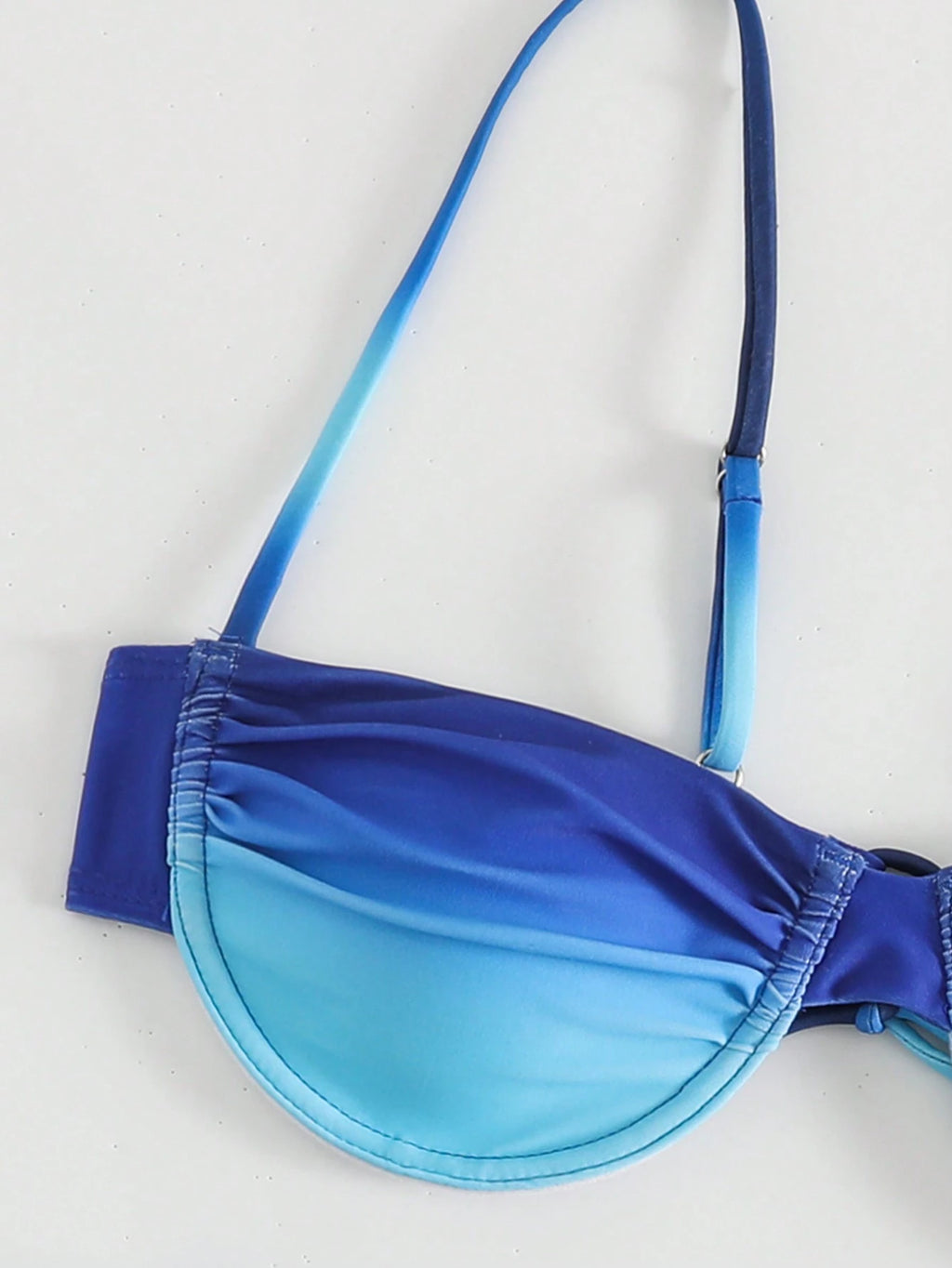 Women's Solid Color Splicing Fashionable Sexy Bikini Top And Bottom