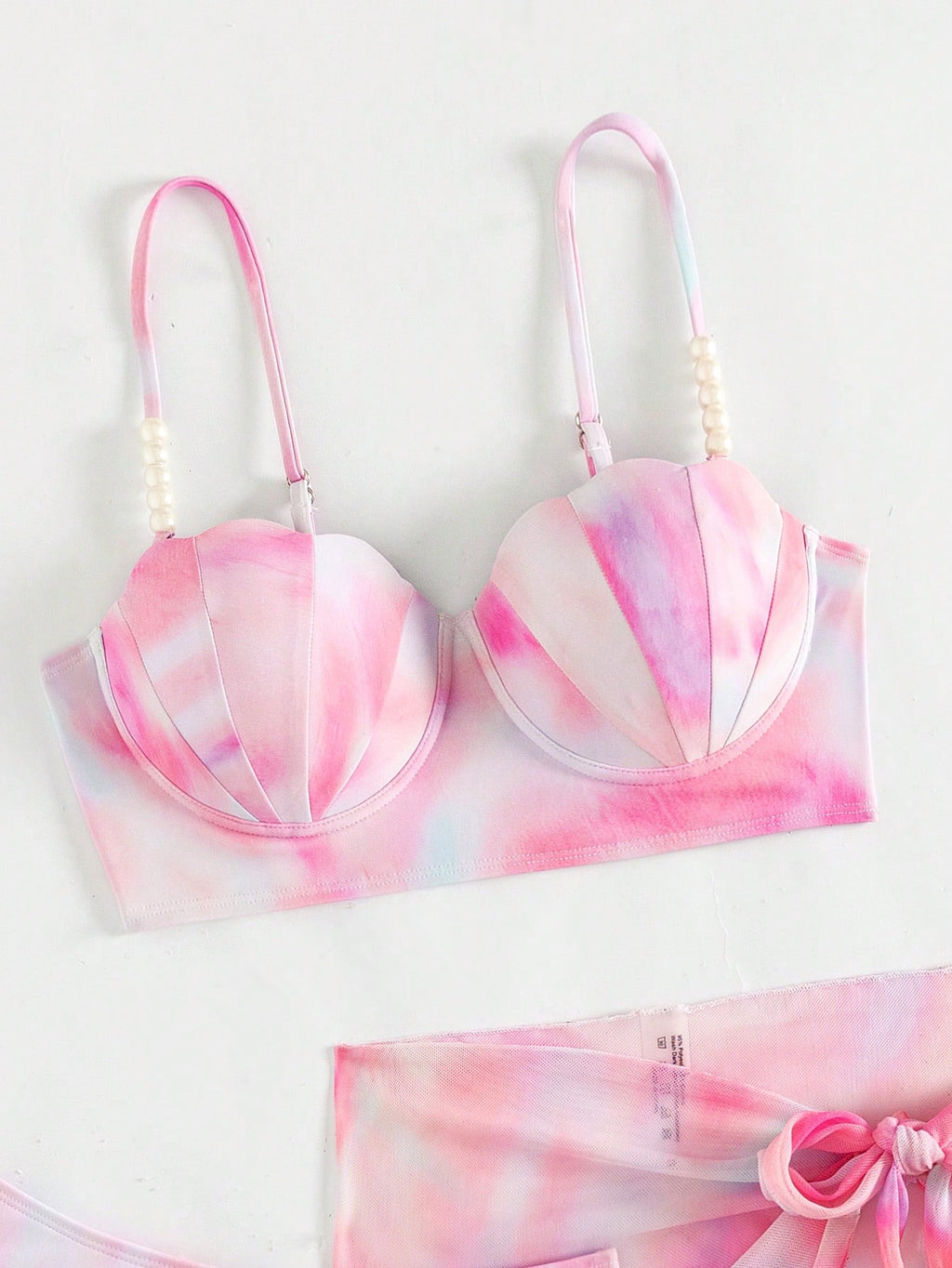 Swim Vcay Summer Beach Tie Dye Push Up Bikini Set With Beach Skirt