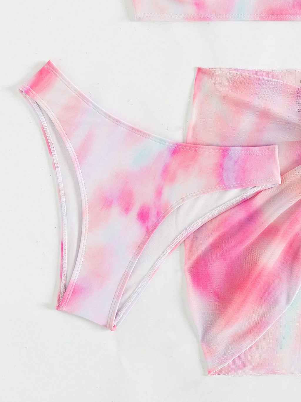 Swim Vcay Summer Beach Tie Dye Push Up Bikini Set With Beach Skirt
