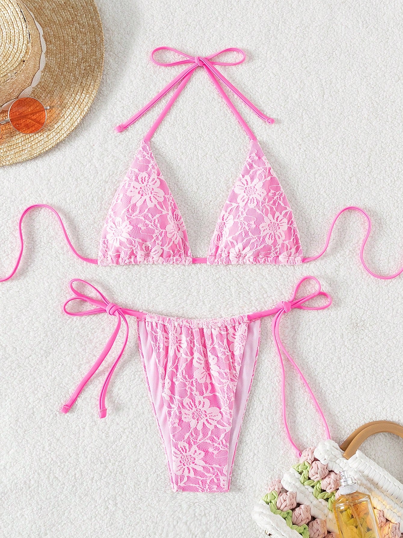 Swim Mod Women 3-Piece Bikini Set (Micro Triangle) For Summer Beach