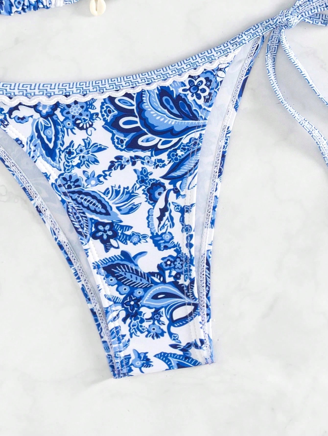 Swim Vcay Summer Beach Women's Floral Printed Halter Neck Bikini Set